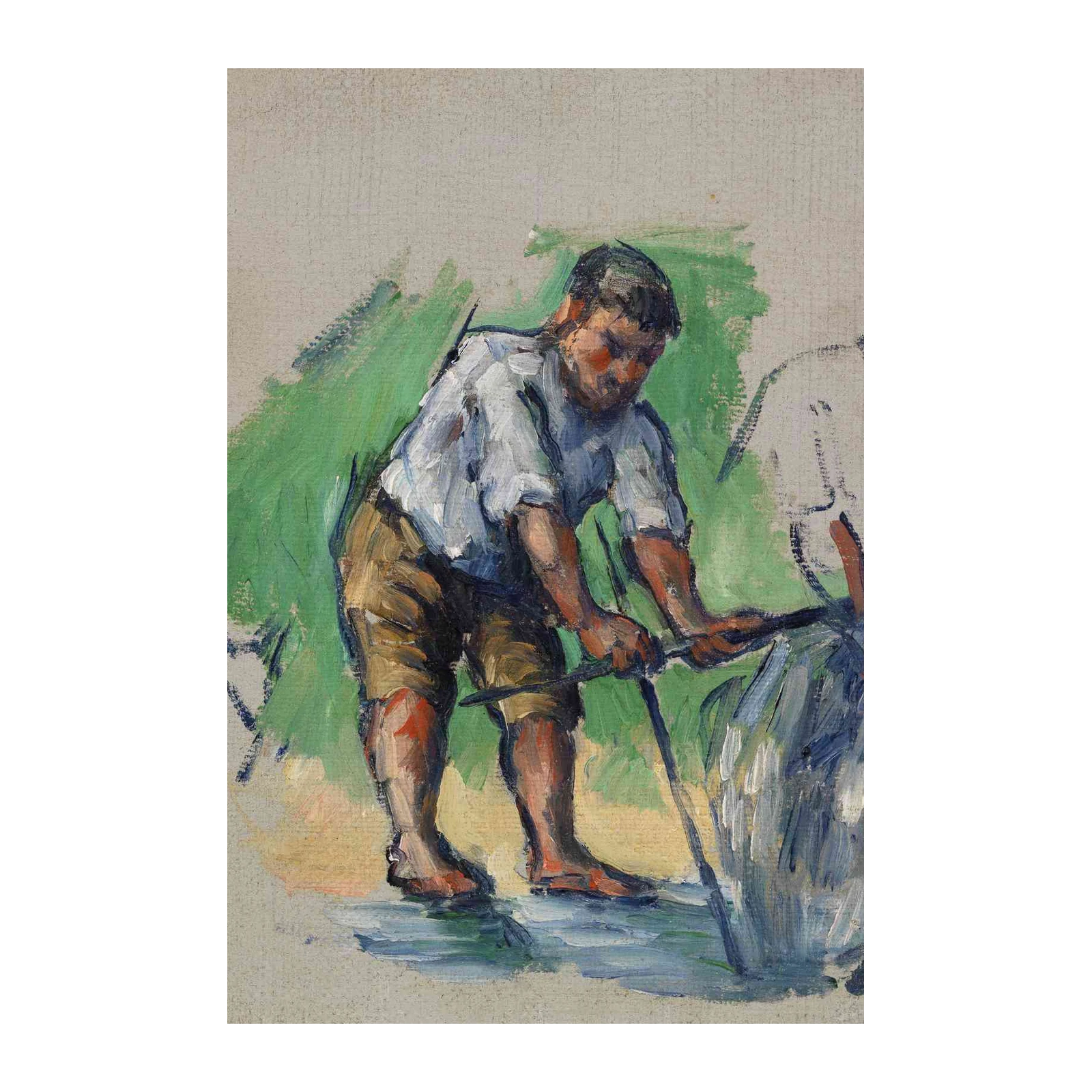 Rustic Laborer Wall Art - Vintage Art Wall Decor