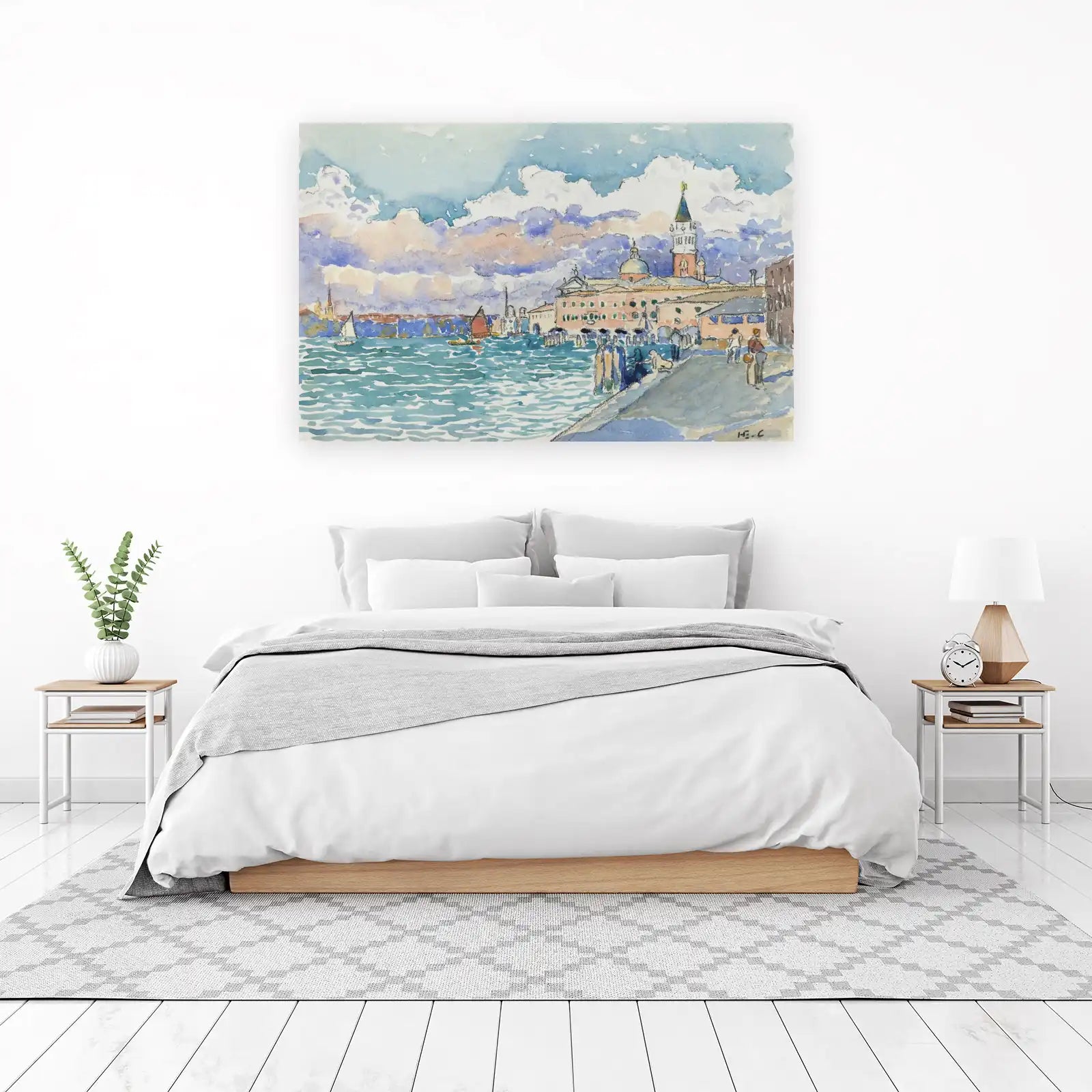Venetian Canal Watercolor Artwork Wall Art