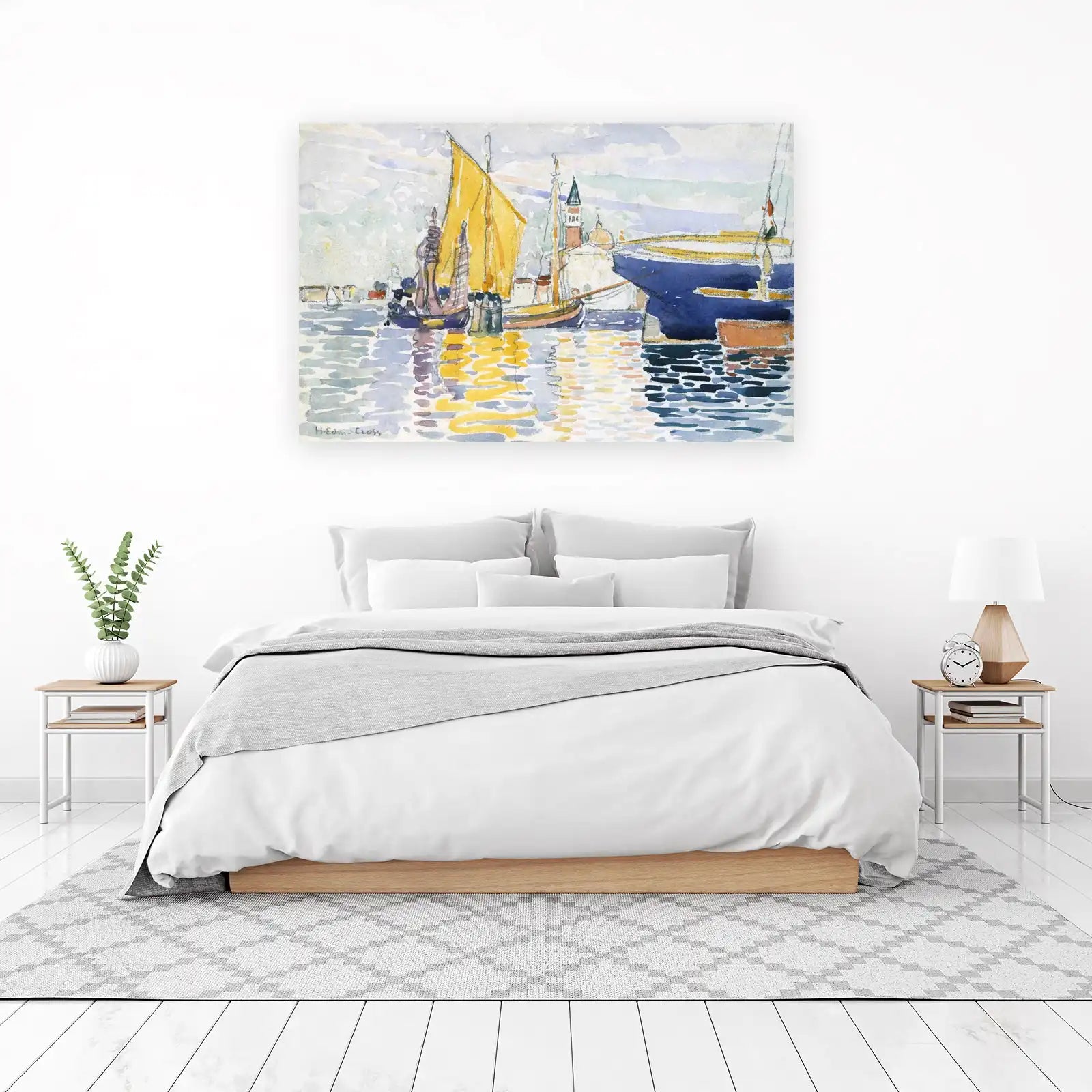 Seaside Harbor Sailboat Boats Wall Art