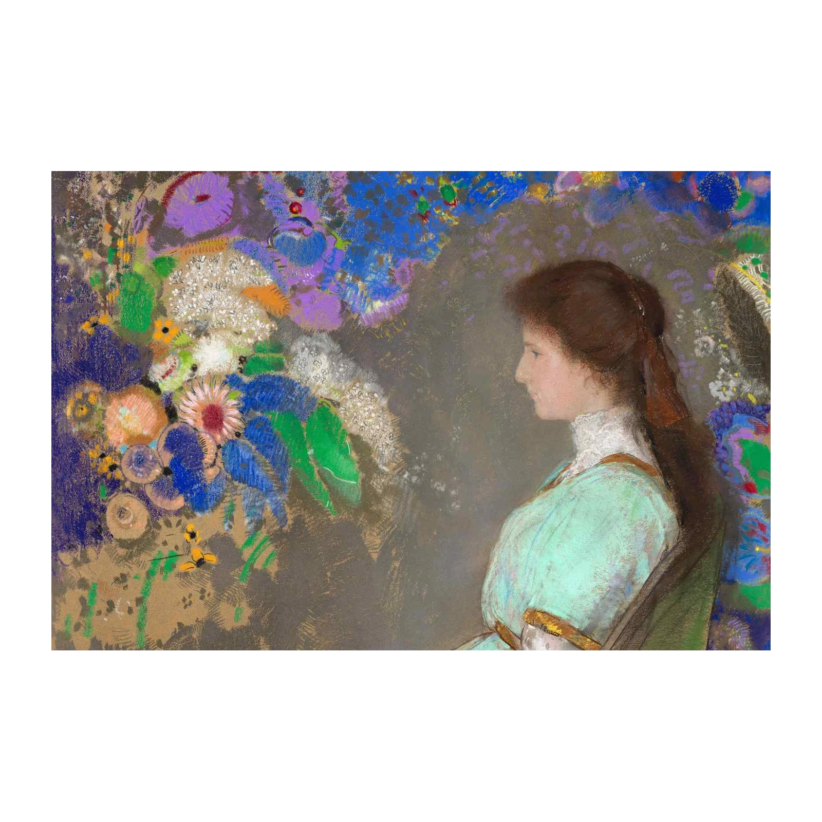 Elegant Woman Floral Impressionist Wall Art