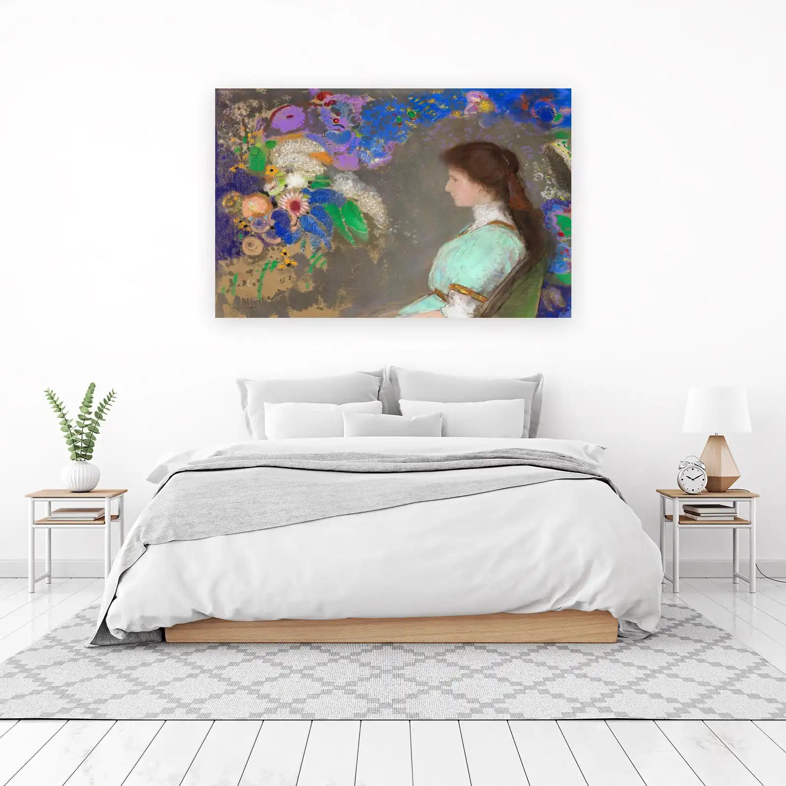Elegant Woman Floral Impressionist Wall Art