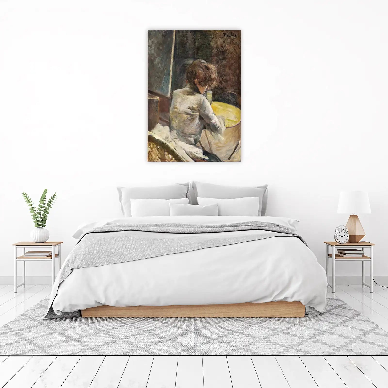 Impressionist Cafe Scene Woman Wall Art