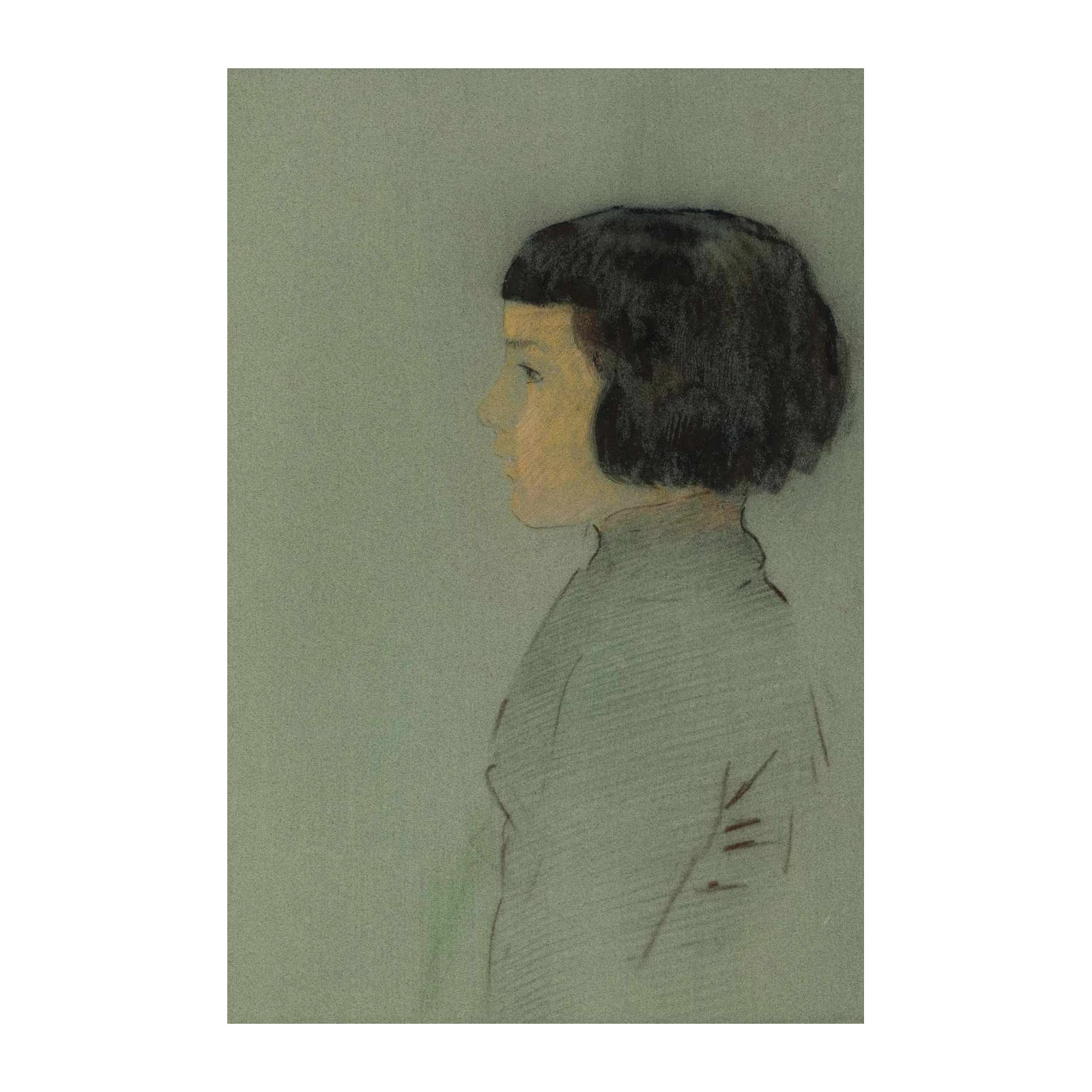 Serene Child Portrait Vintage Pastel Wall Art
