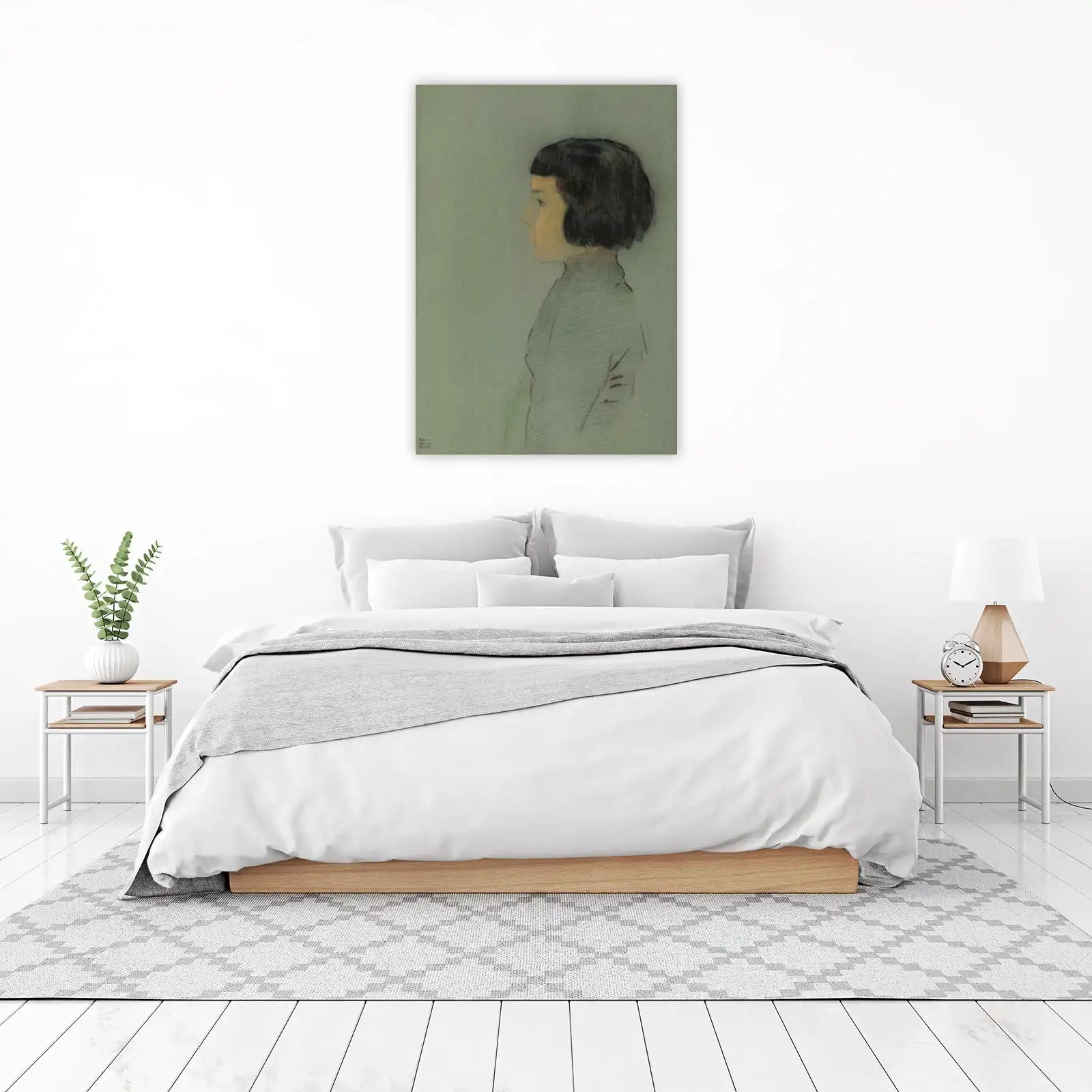 Serene Child Portrait Vintage Pastel Wall Art