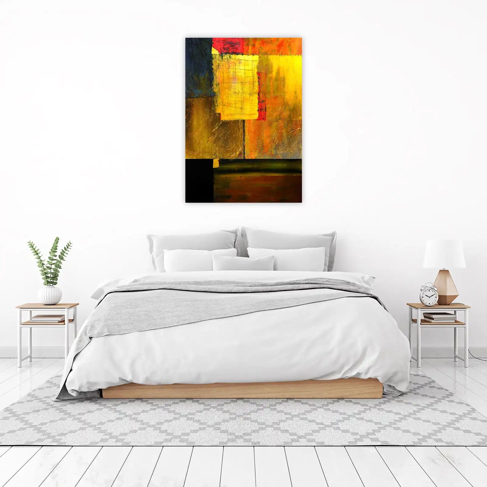 Vibrant Abstract Gold & Red Wall Art for Modern Homes