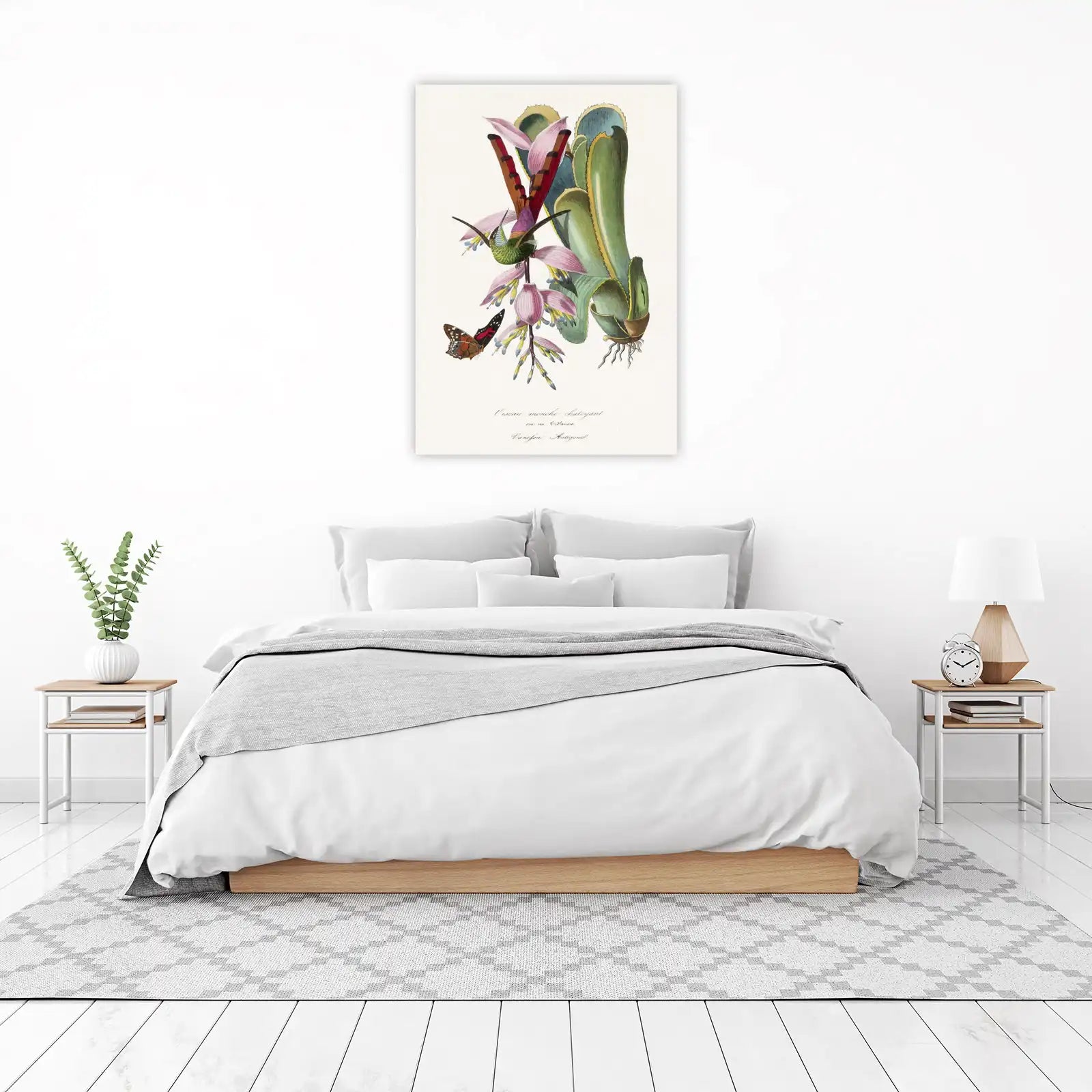 Vintage Hummingbird & Butterfly Botanical Wall Art