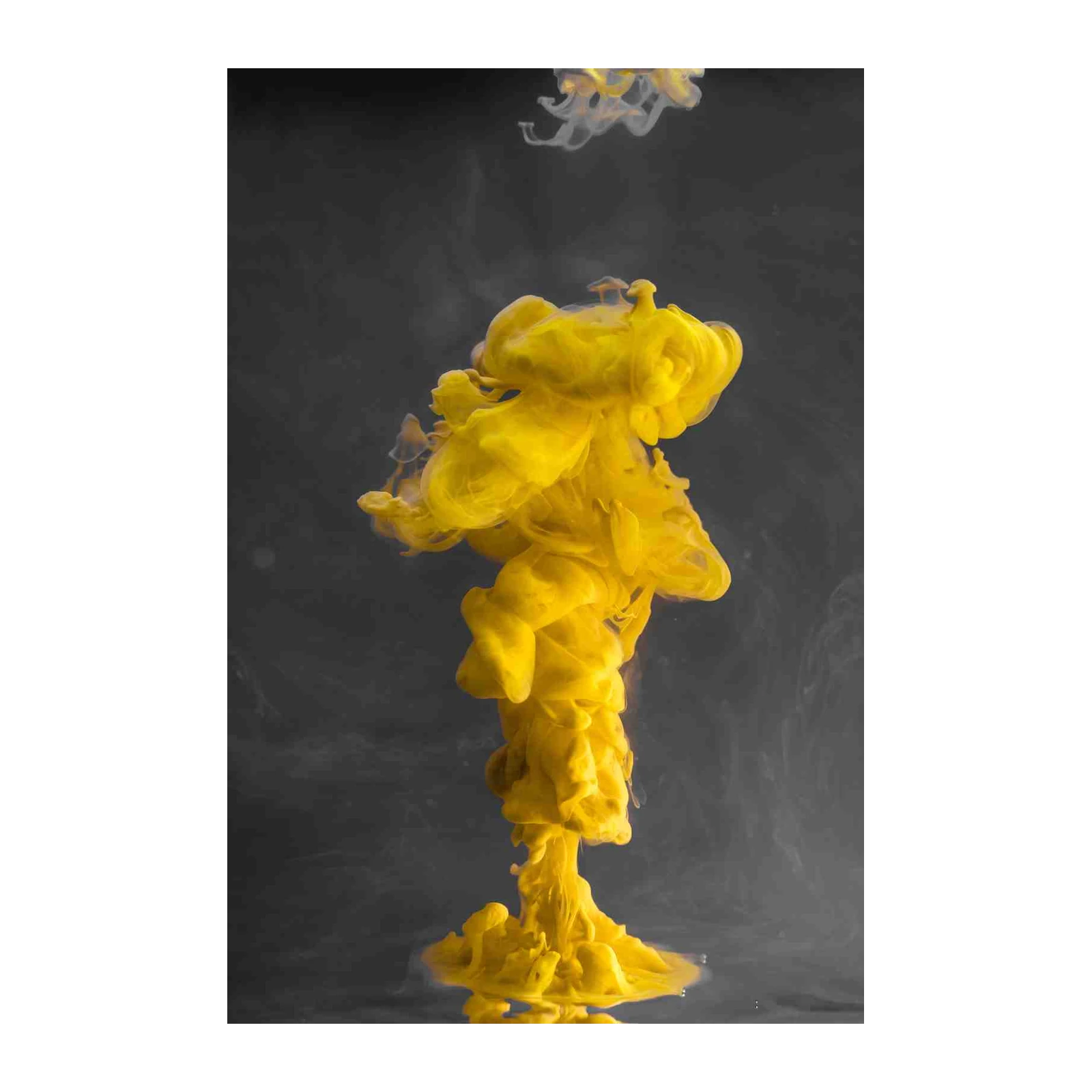 Vibrant Yellow Smoke Cloud Abstract Wall Art