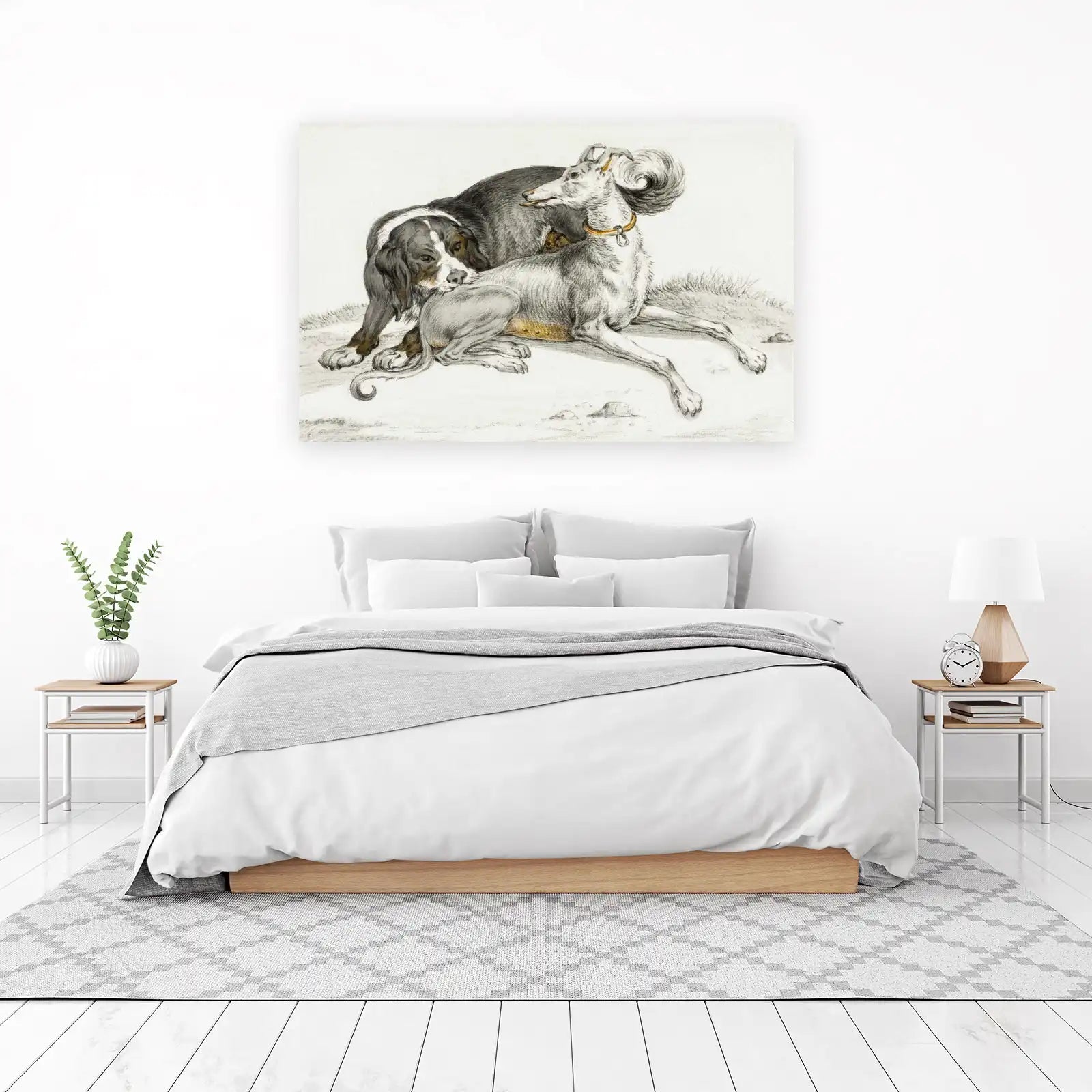 Elegant Dog Companions Vintage Art Wall Art