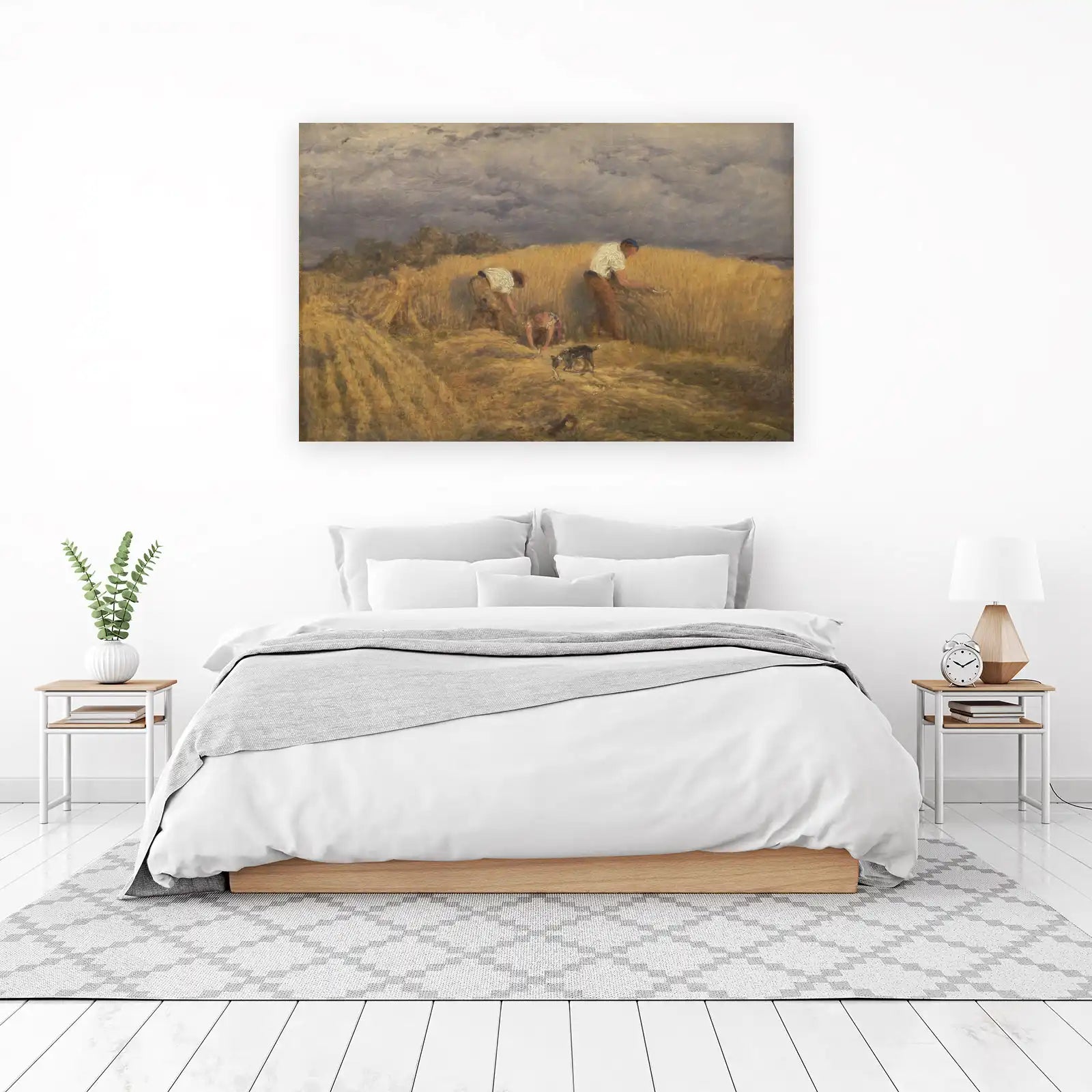 Golden Harvest Farm Scene Vintage Wall Art