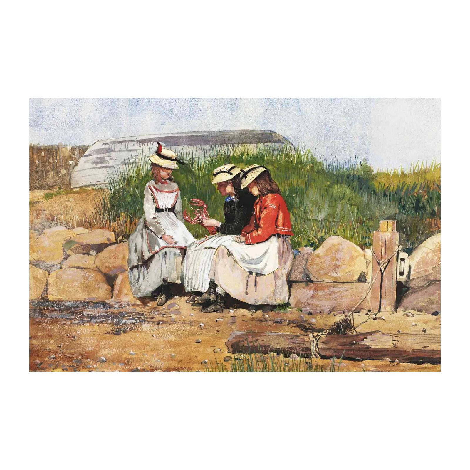 Winslow Homer Seaside Girls Lobster Wall Art