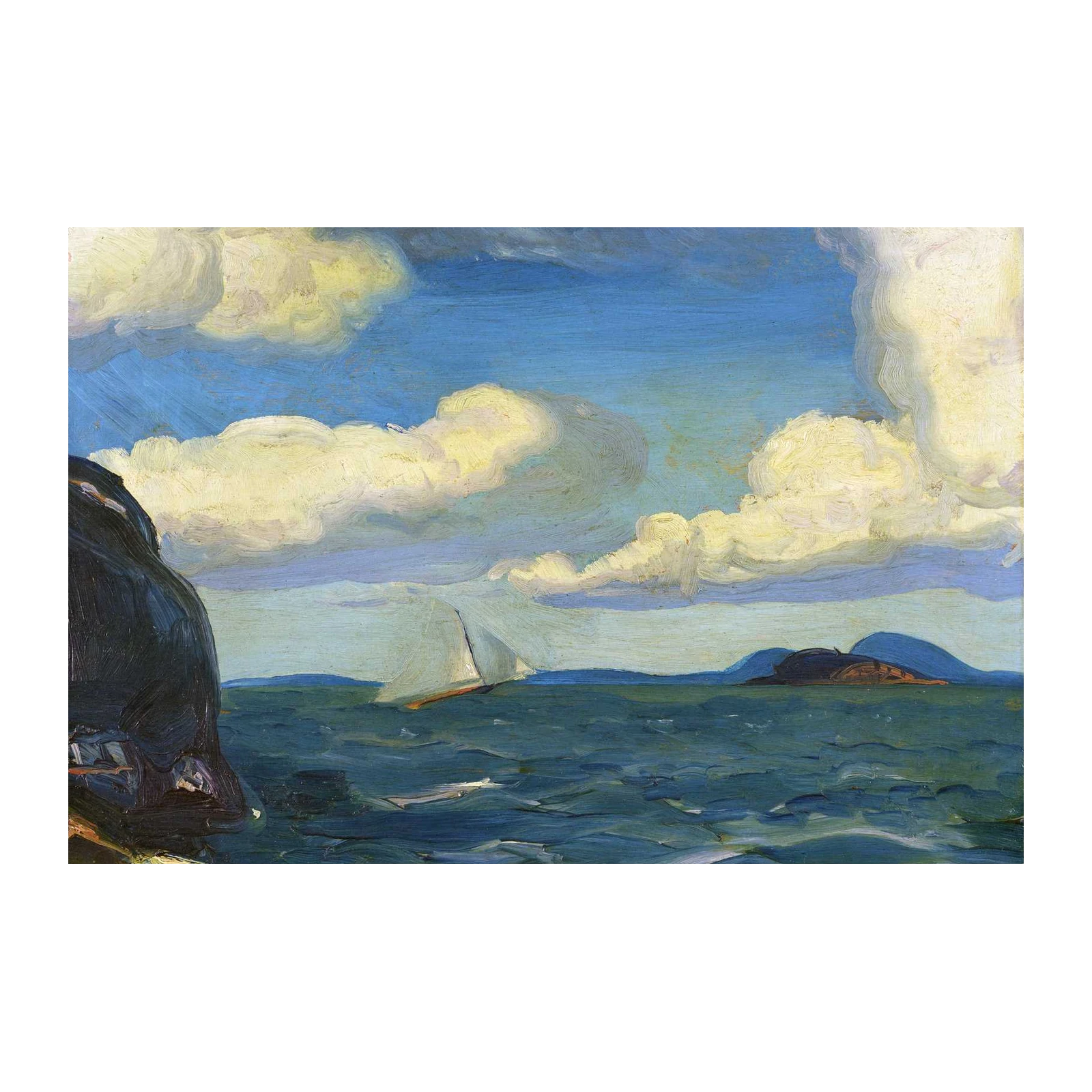 Sailboat at Sea Landscape Wall Art