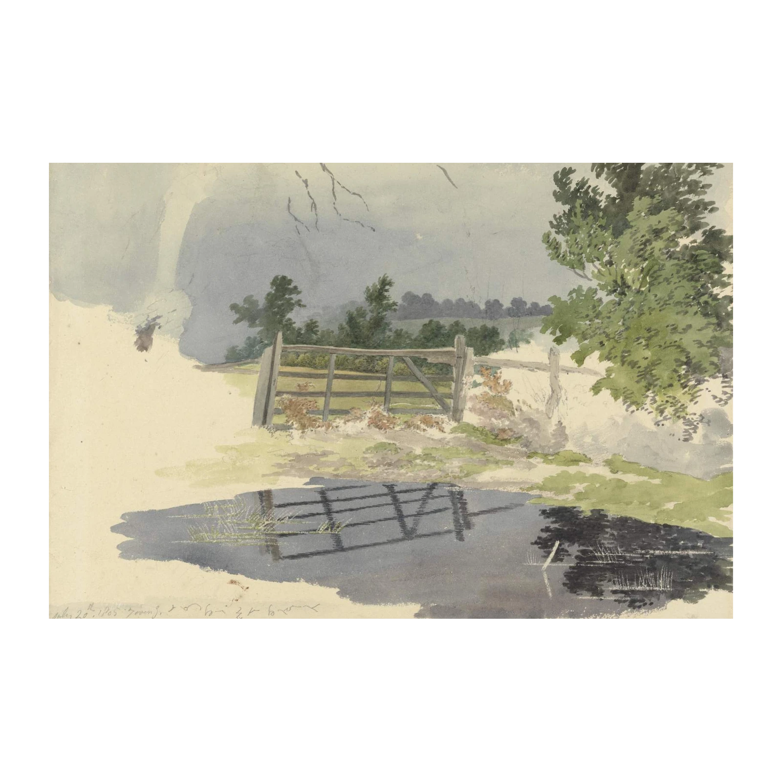 Tranquil Country Gate Reflection Wall Art