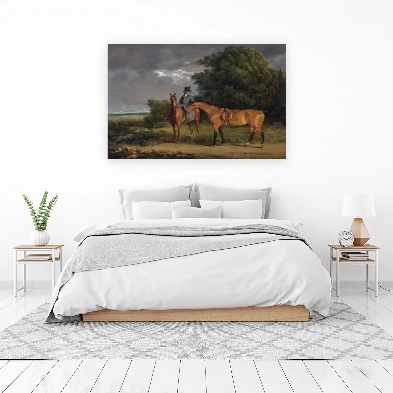 Equestrian Portrait Horse Rider Landscape Wall Art