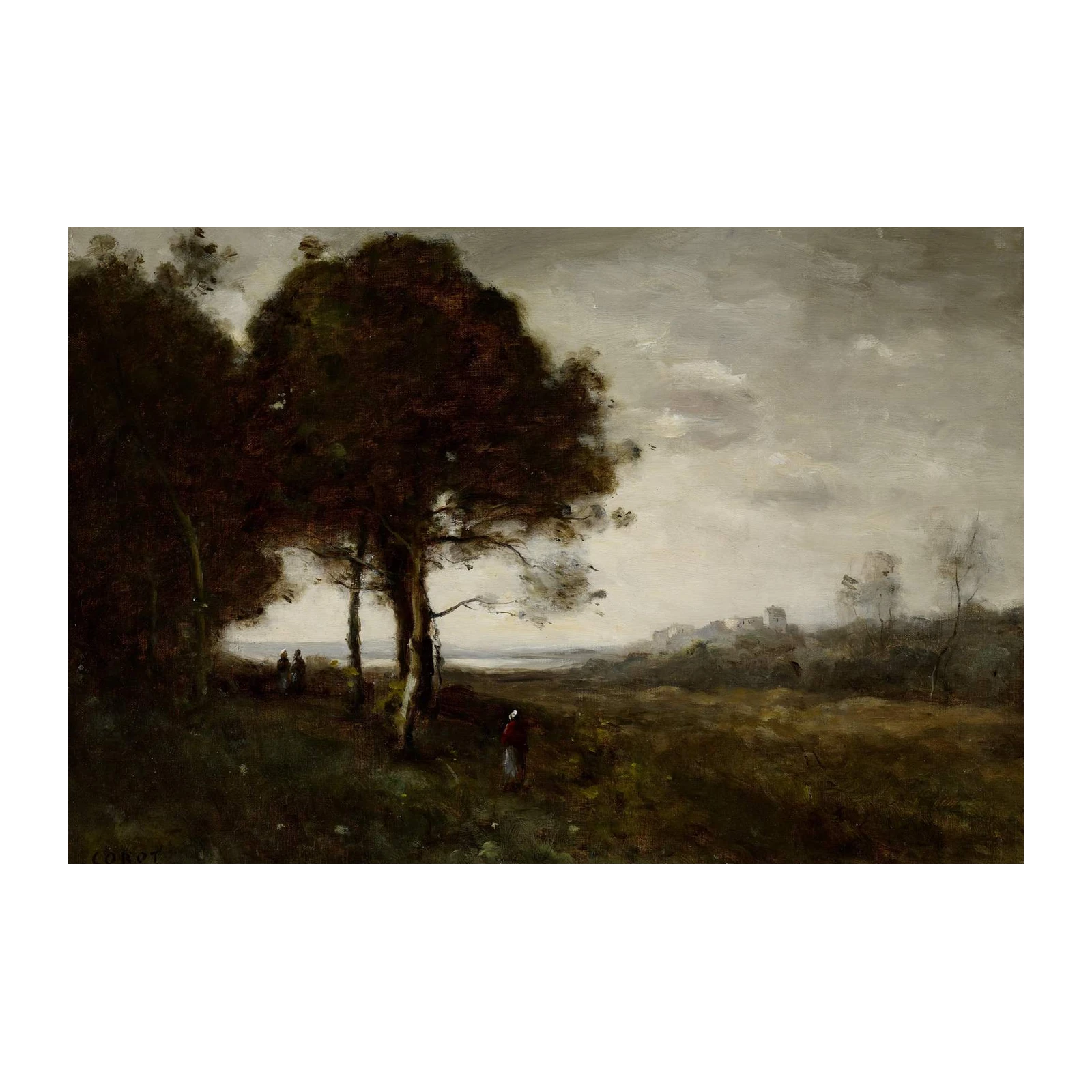 Pastoral Landscape with Figures Wall Art