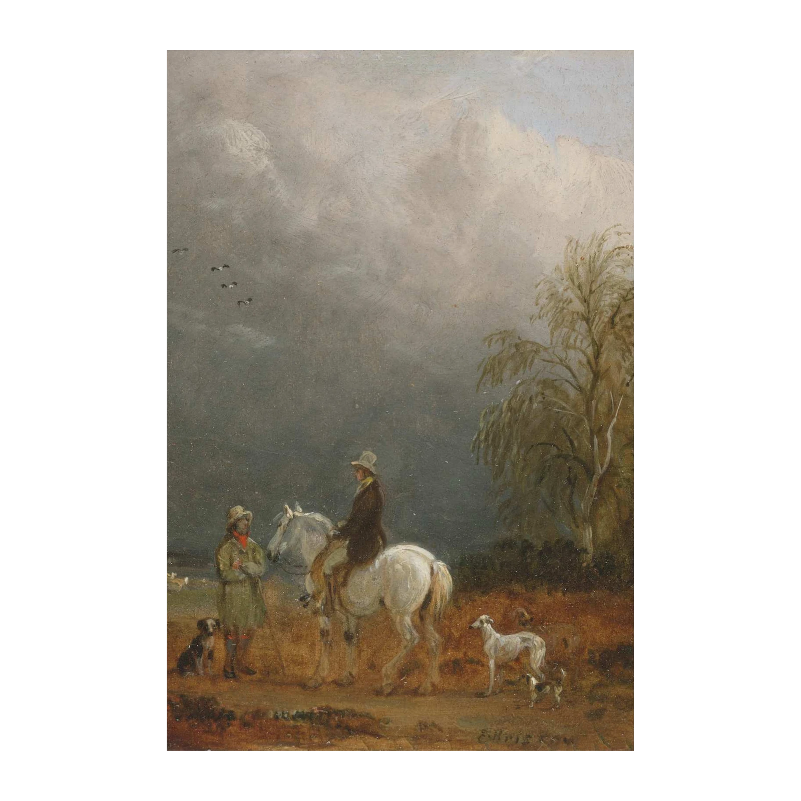 Vintage Horseback Riding & Dogs Wall Art