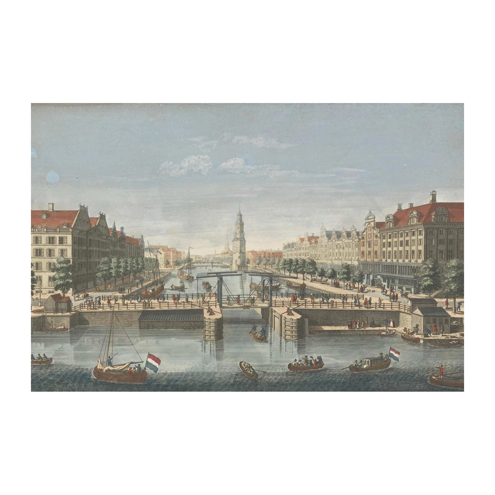 Vintage Amsterdam Canal Scene Wall Art