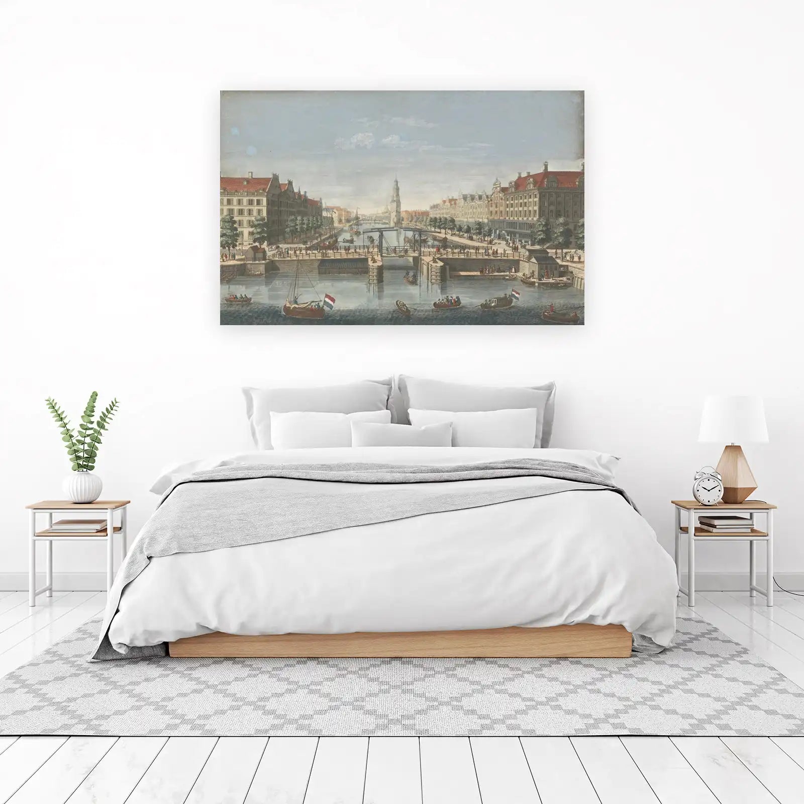 Vintage Amsterdam Canal Scene Wall Art