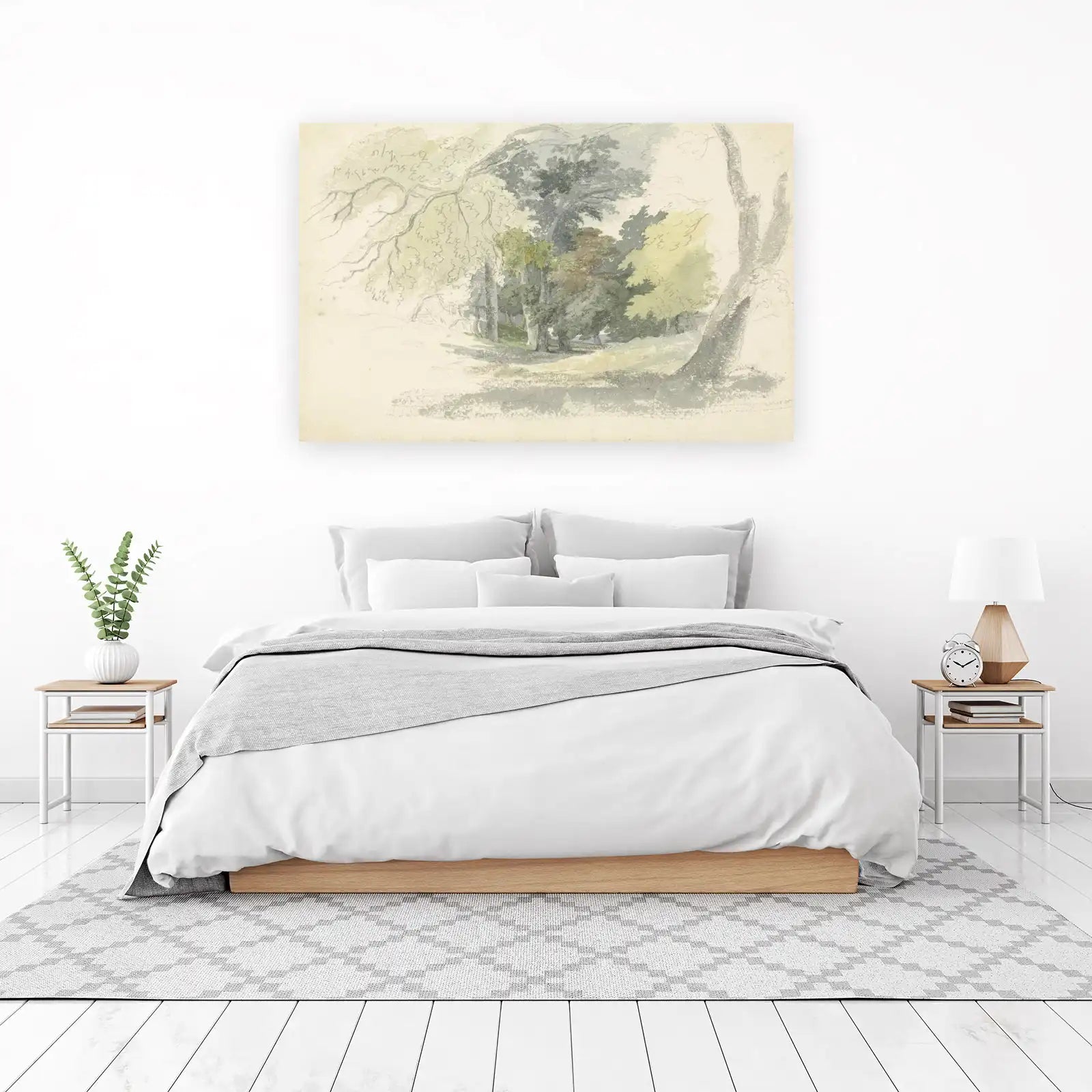 Enchanting Woodland Path Watercolor Wall Art