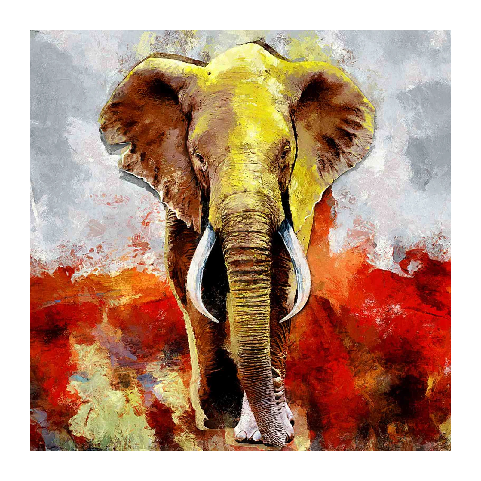 Majestic Elephant Abstract Wall Art