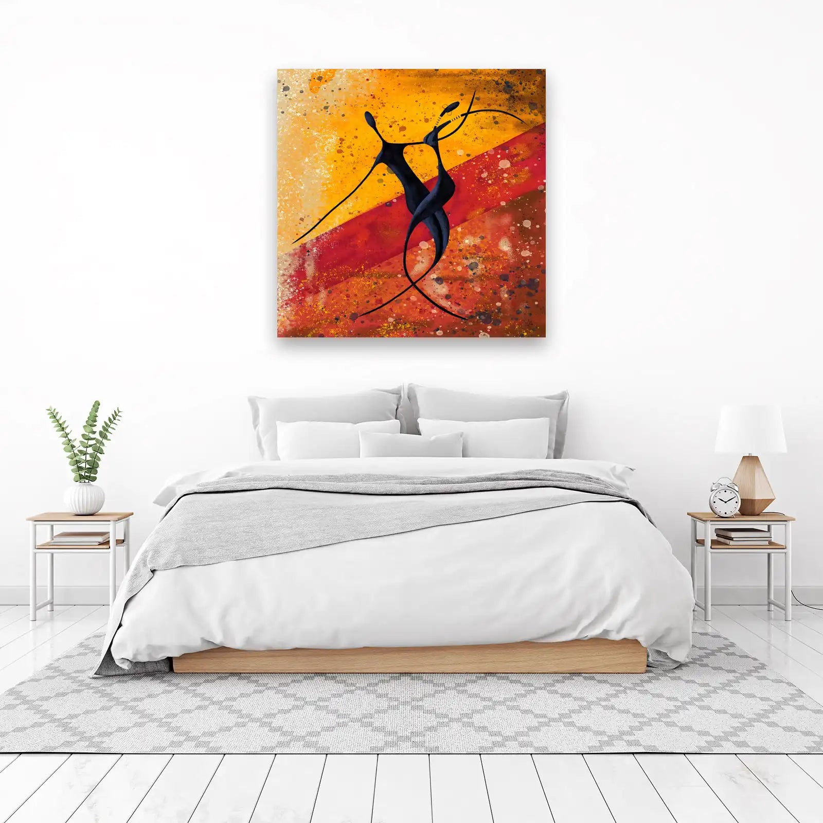 Abstract Dancers Golden Hour Wall Art
