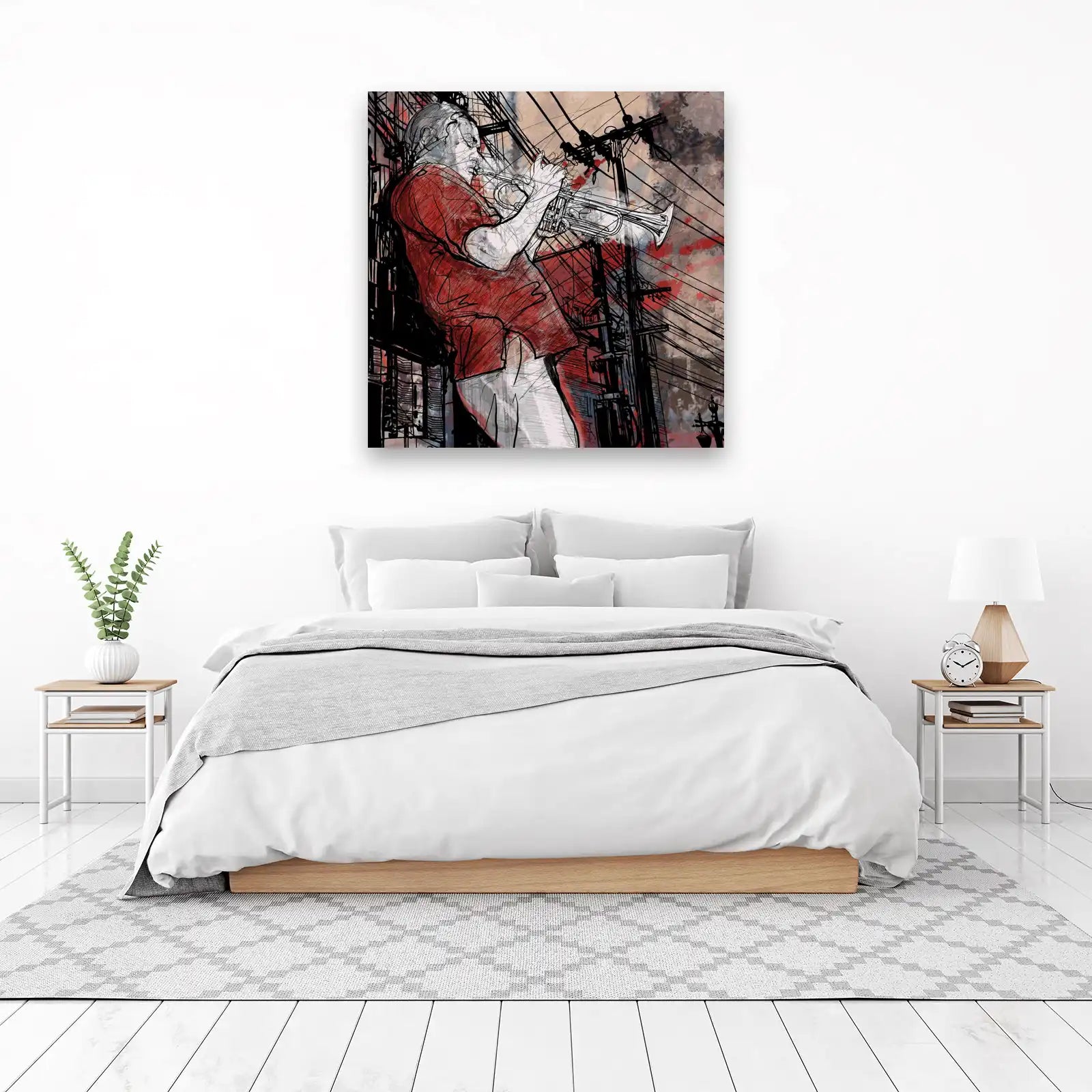 Urban Jazz Trumpet Player Wall Art