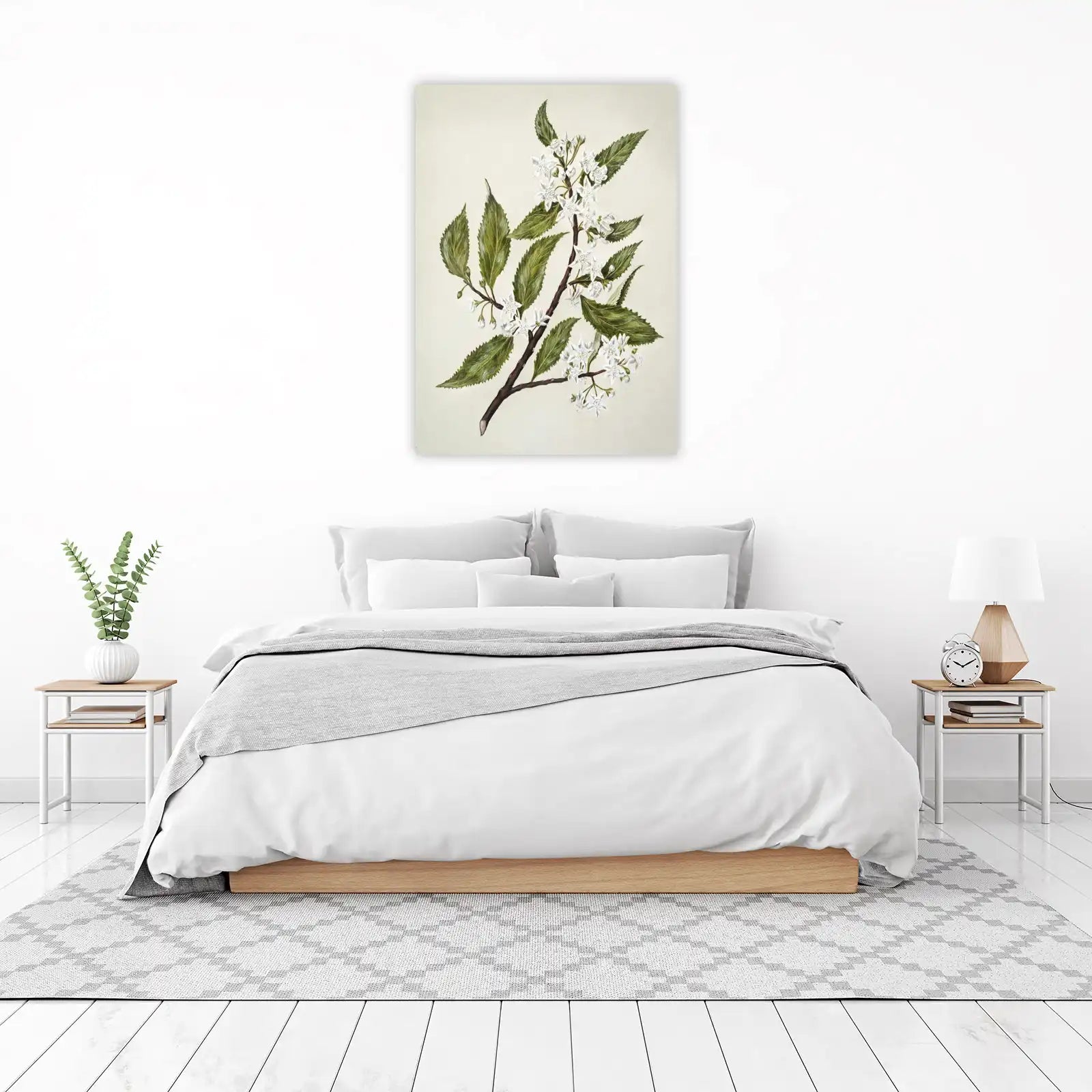 Elegant White Blossom Branch Wall Art