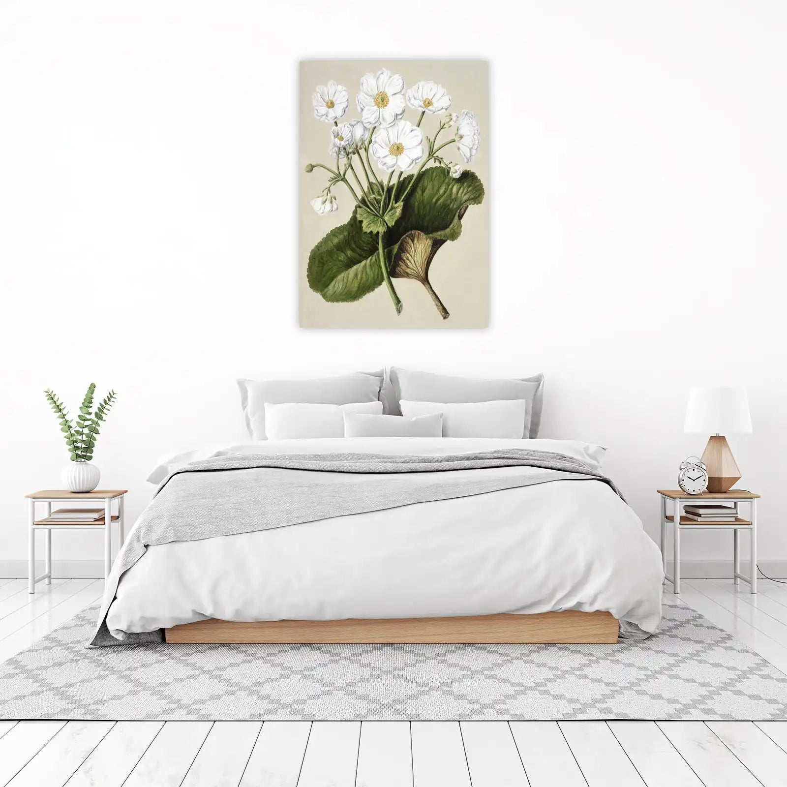 Elegant White Floral Botanical Wall Art