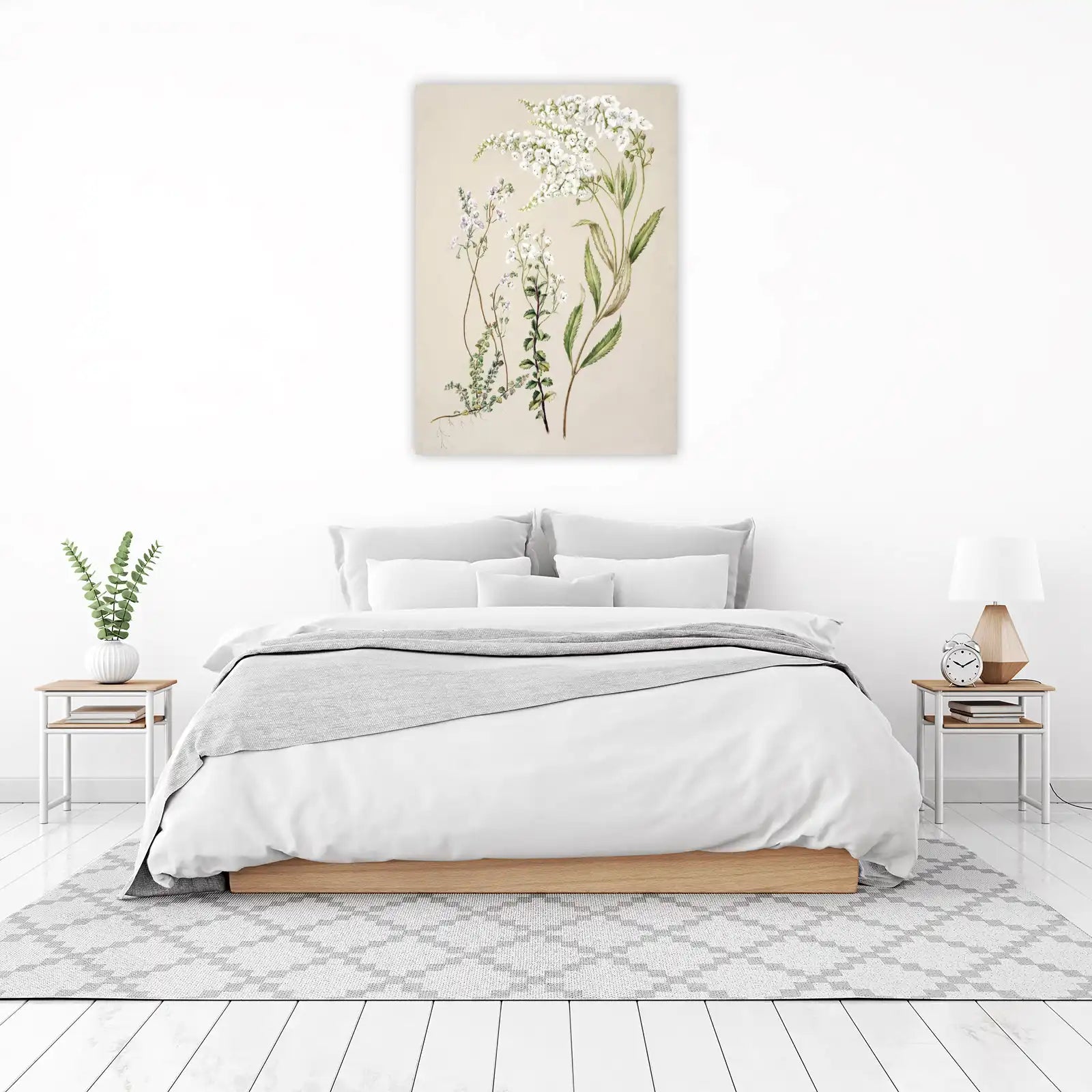 Elegant Botanical White Flowers Wall Art