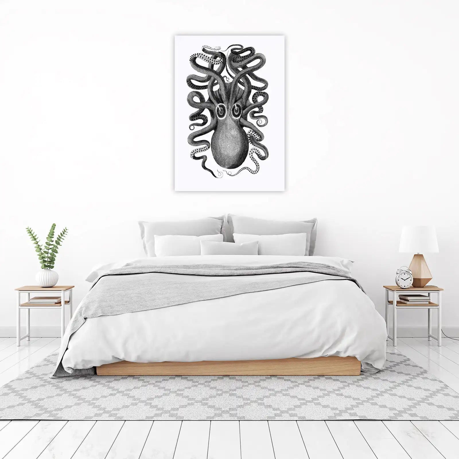 Vintage Octopus Illustration Wall Art