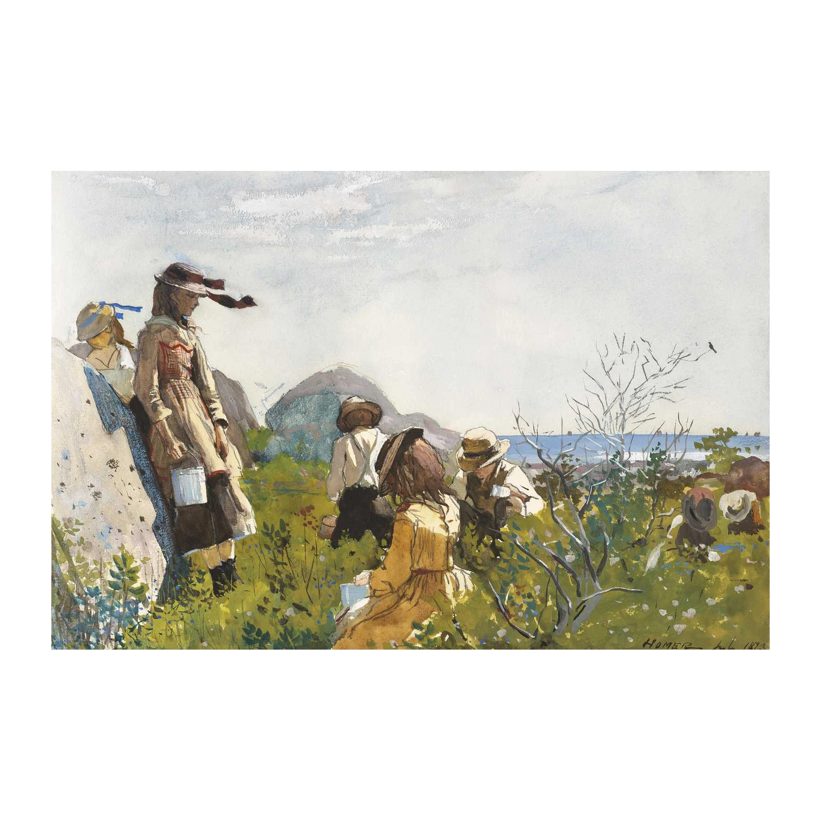 Coastal Children Summer Scene Wall Art