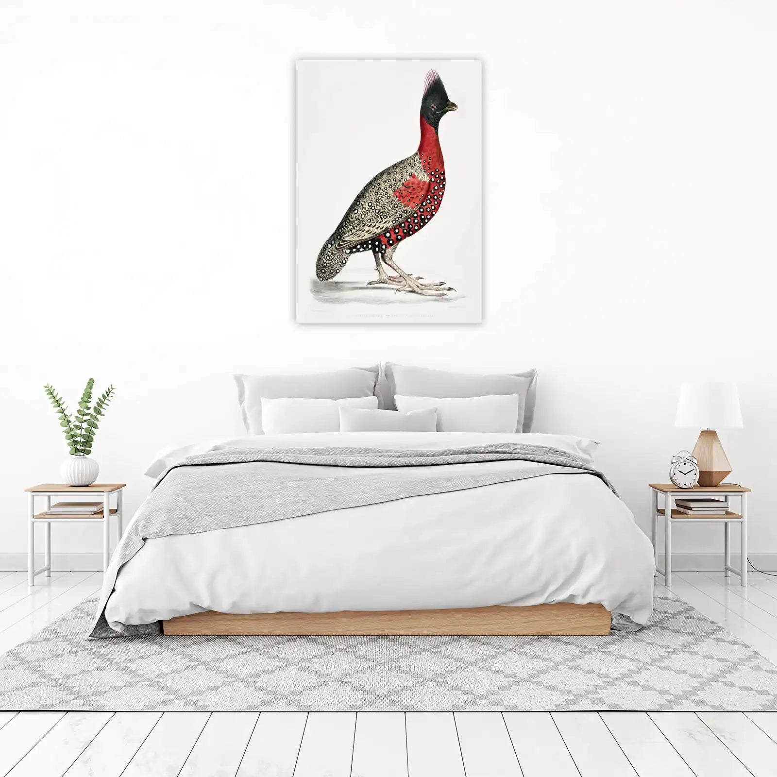Exotic Bird Art Print: Striking Black-Headed Pheasant Wall Art