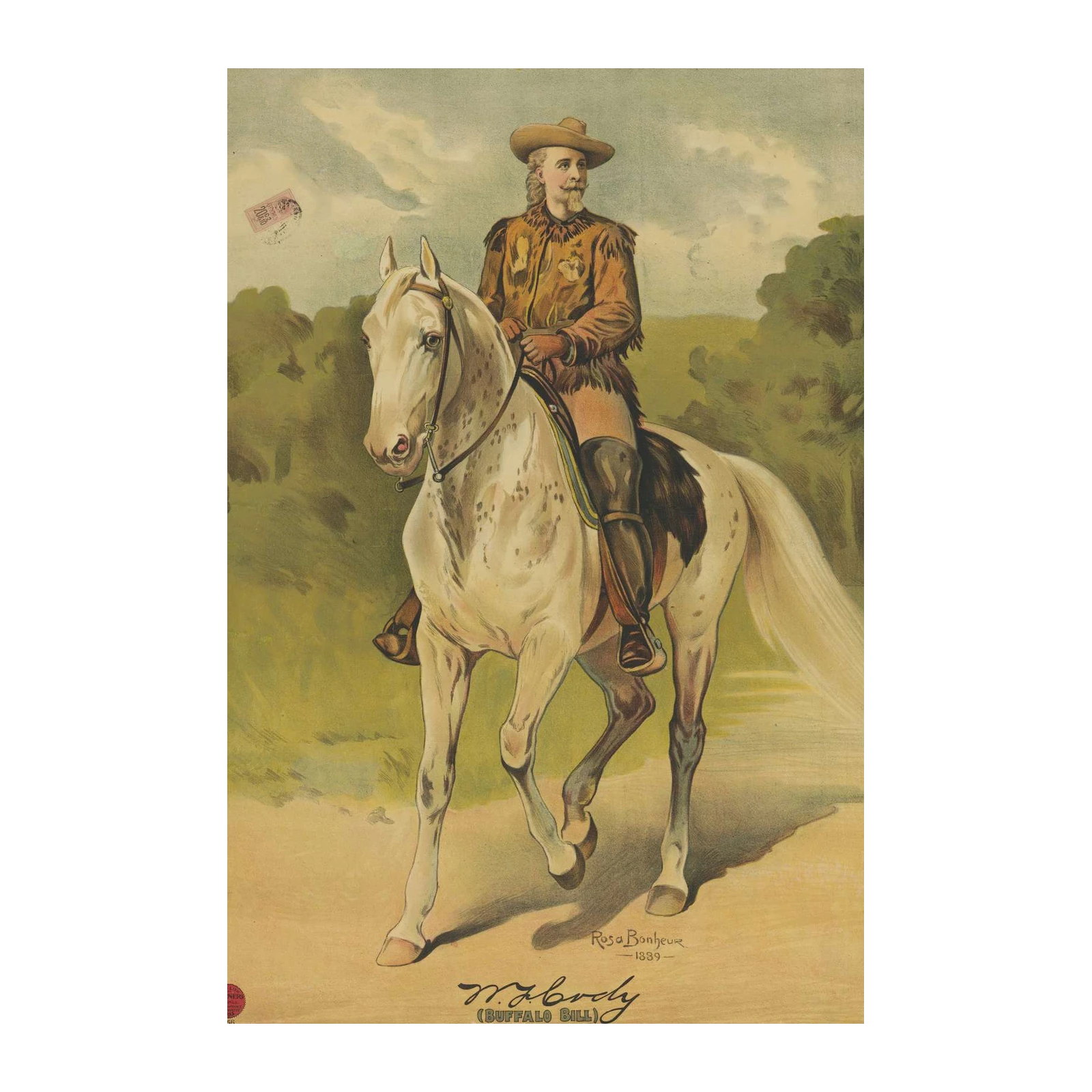 Buffalo Bill Horseback Riding Wall Art Western Art