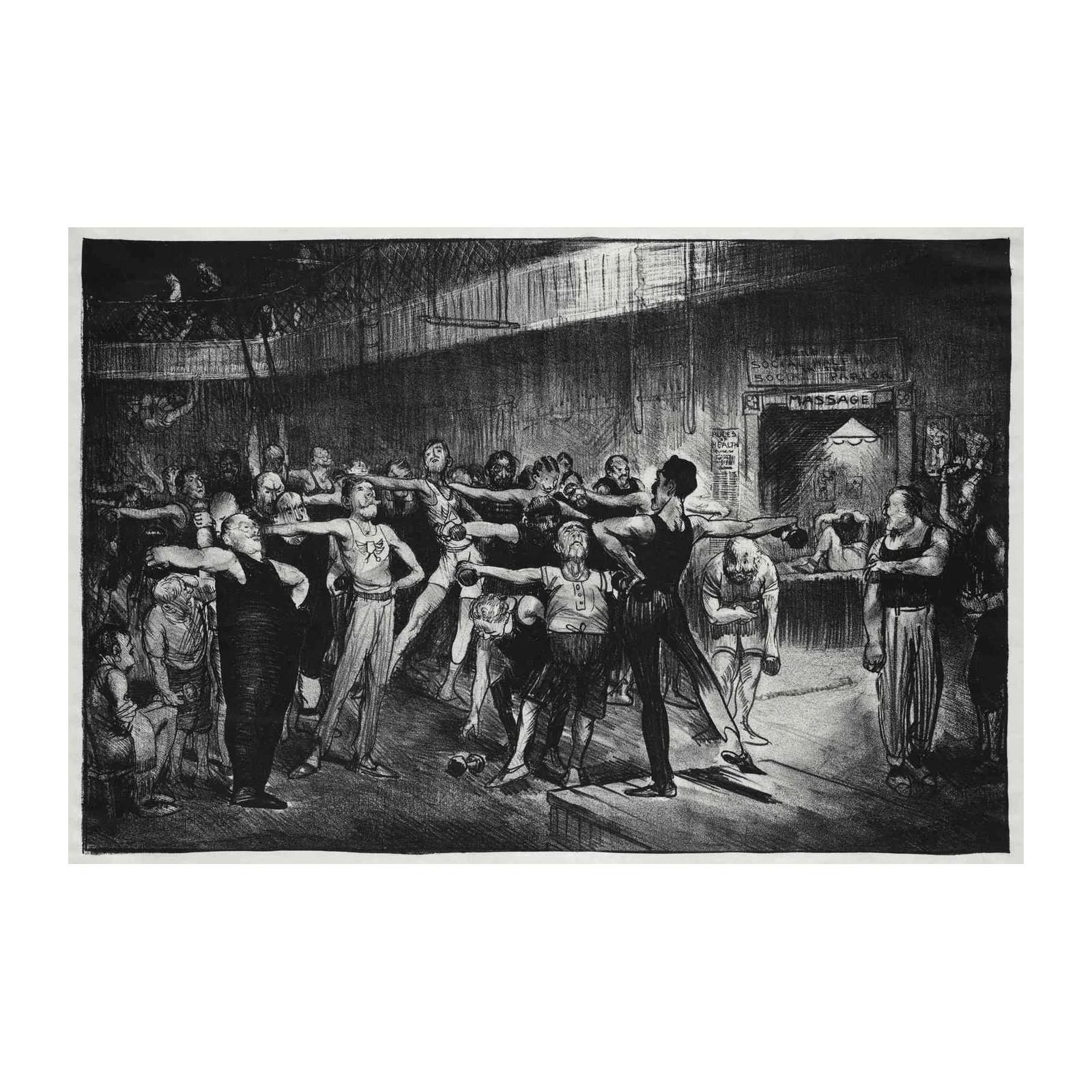 Vintage Gym Scene Wall Art
