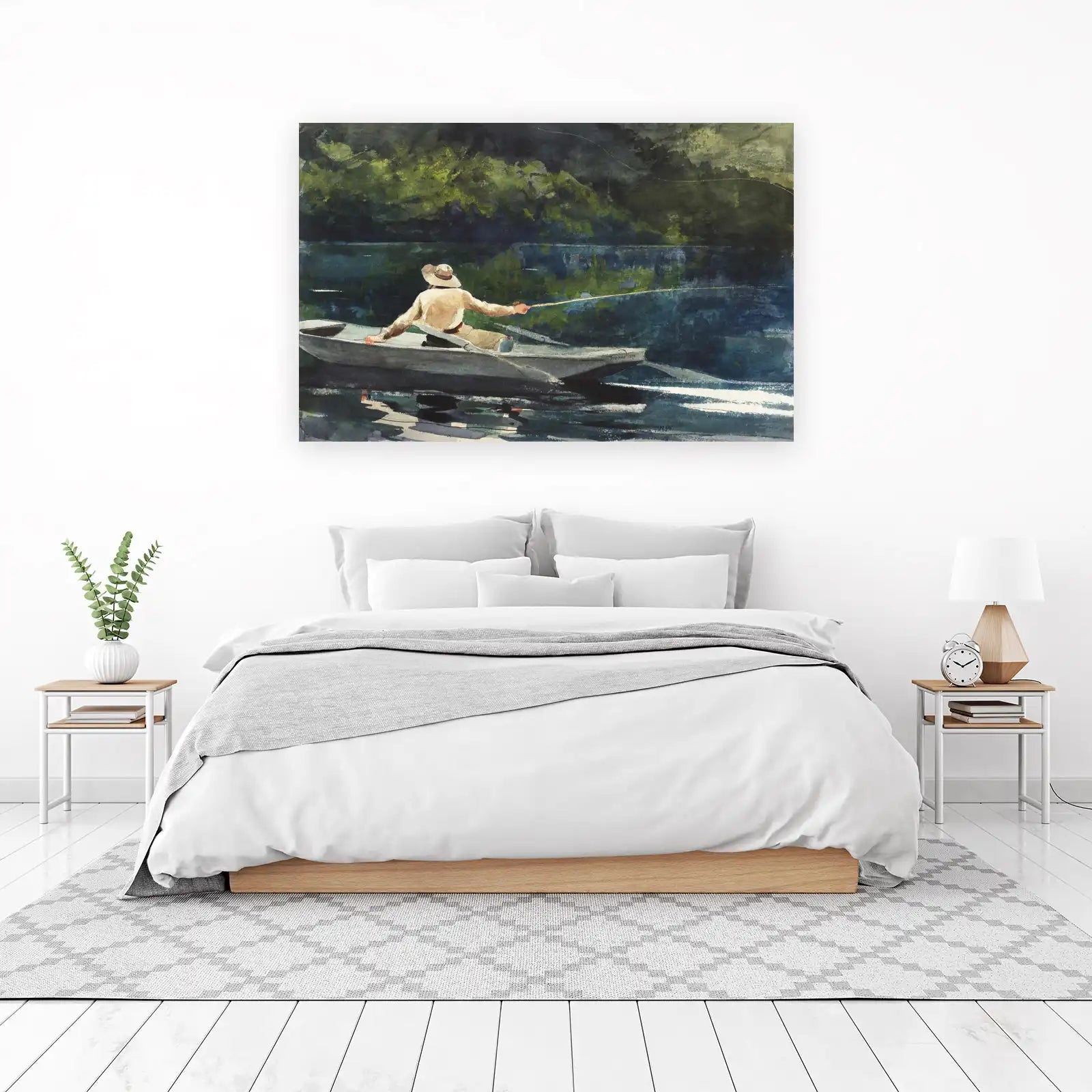 Serene Fly Fishing Landscape Wall Art