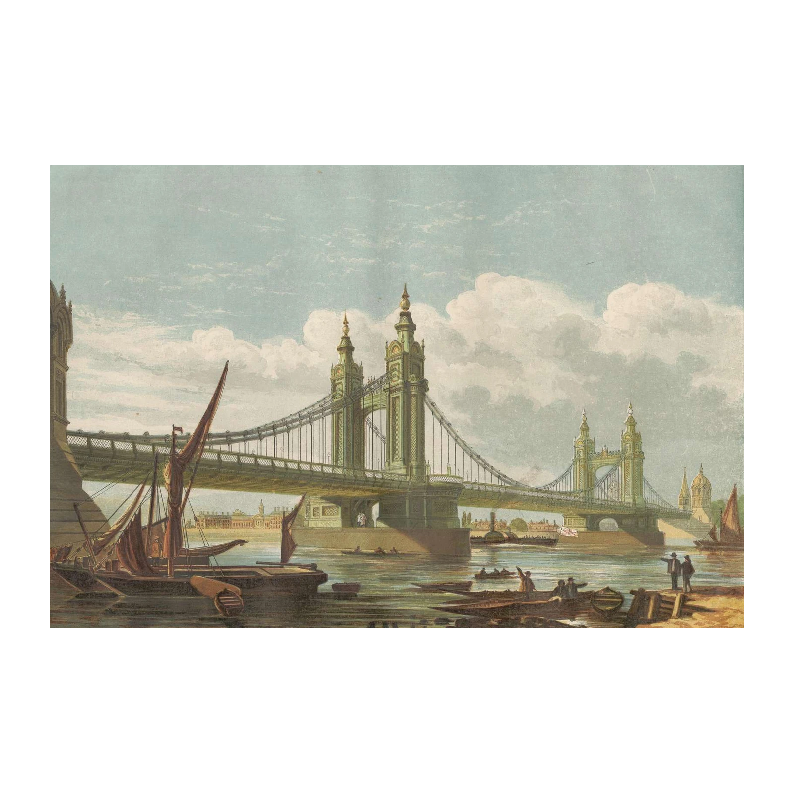 Victorian London Bridge Seine River Wall Art