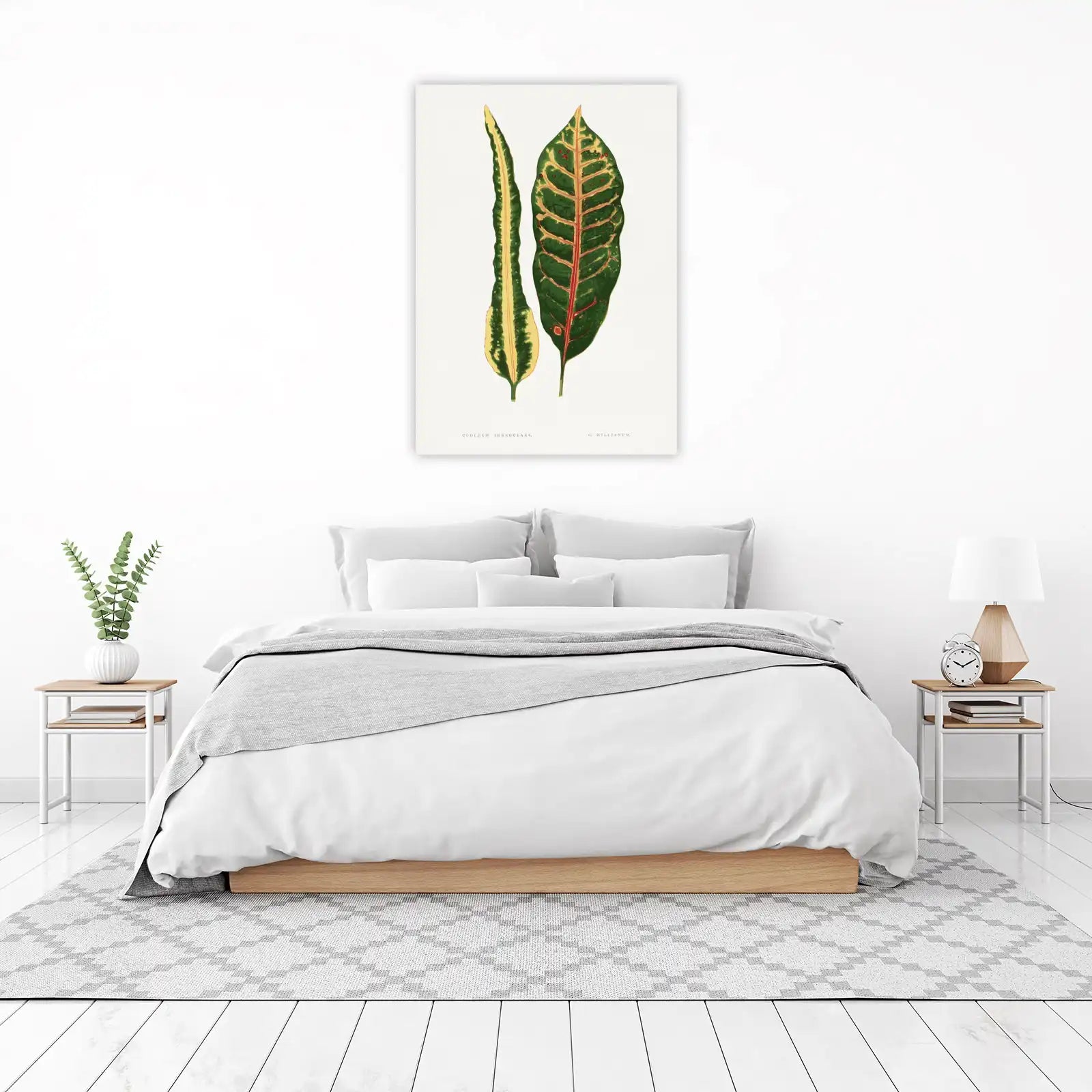 Vintage Botanical Croton Leaves Wall Art