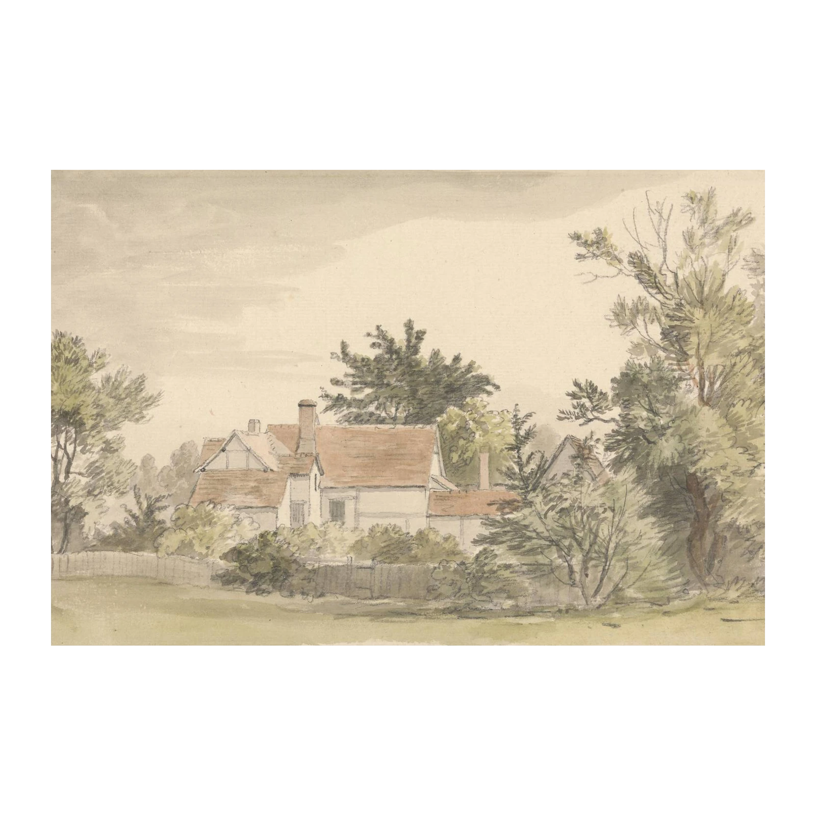 Serene Village Landscape Wall Art