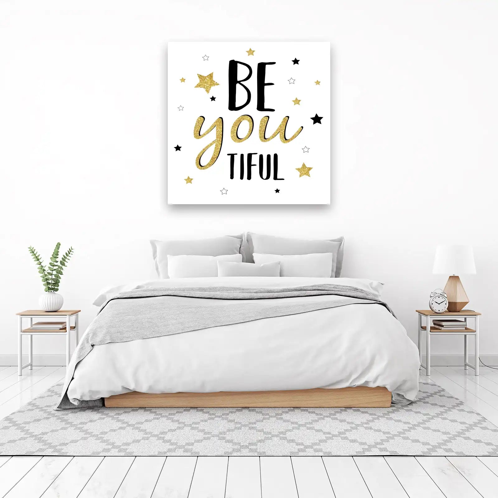 Be You-tiful Gold Glitter Stars Wall Art