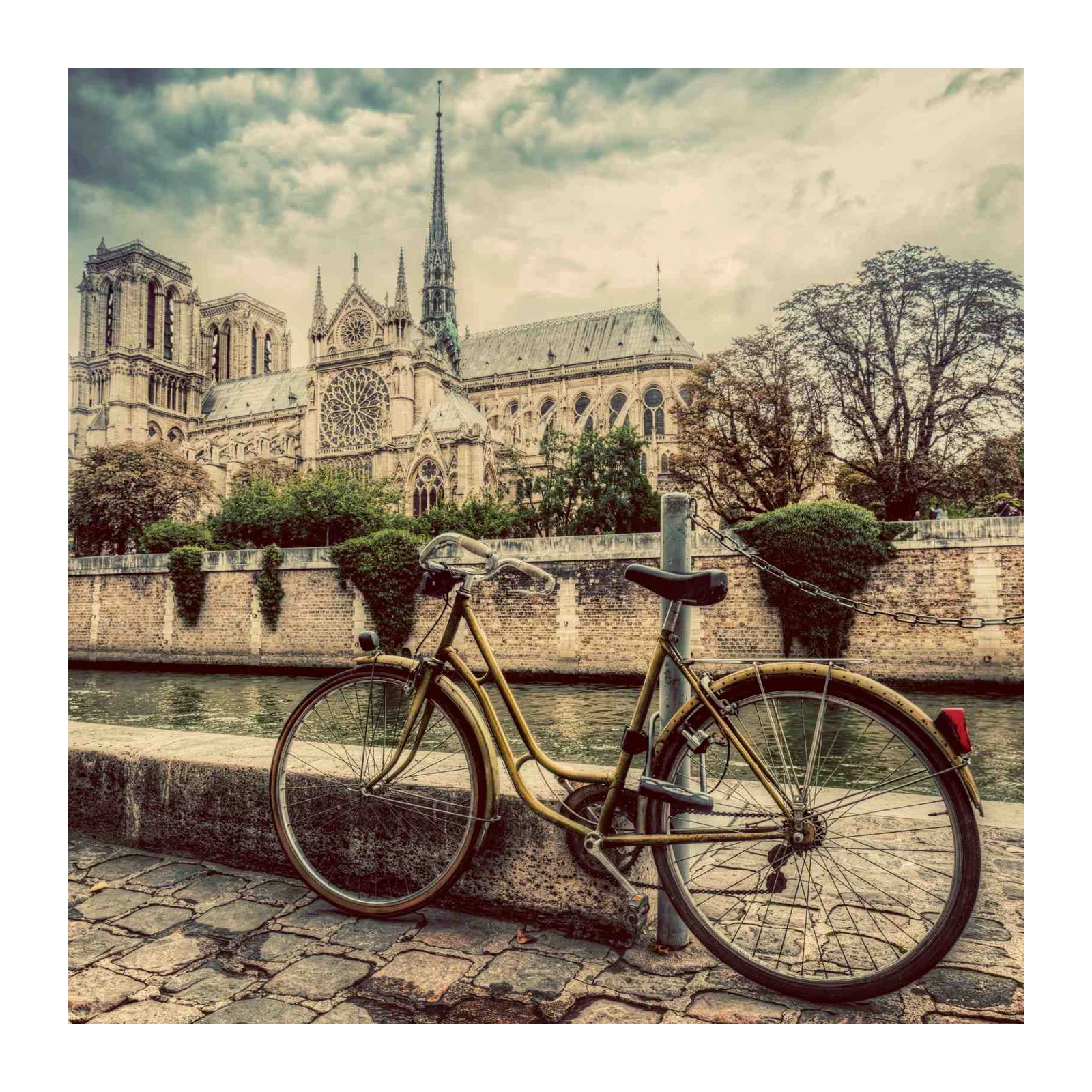 Parisian Dream: Notre Dame & Bicycle Wall Art