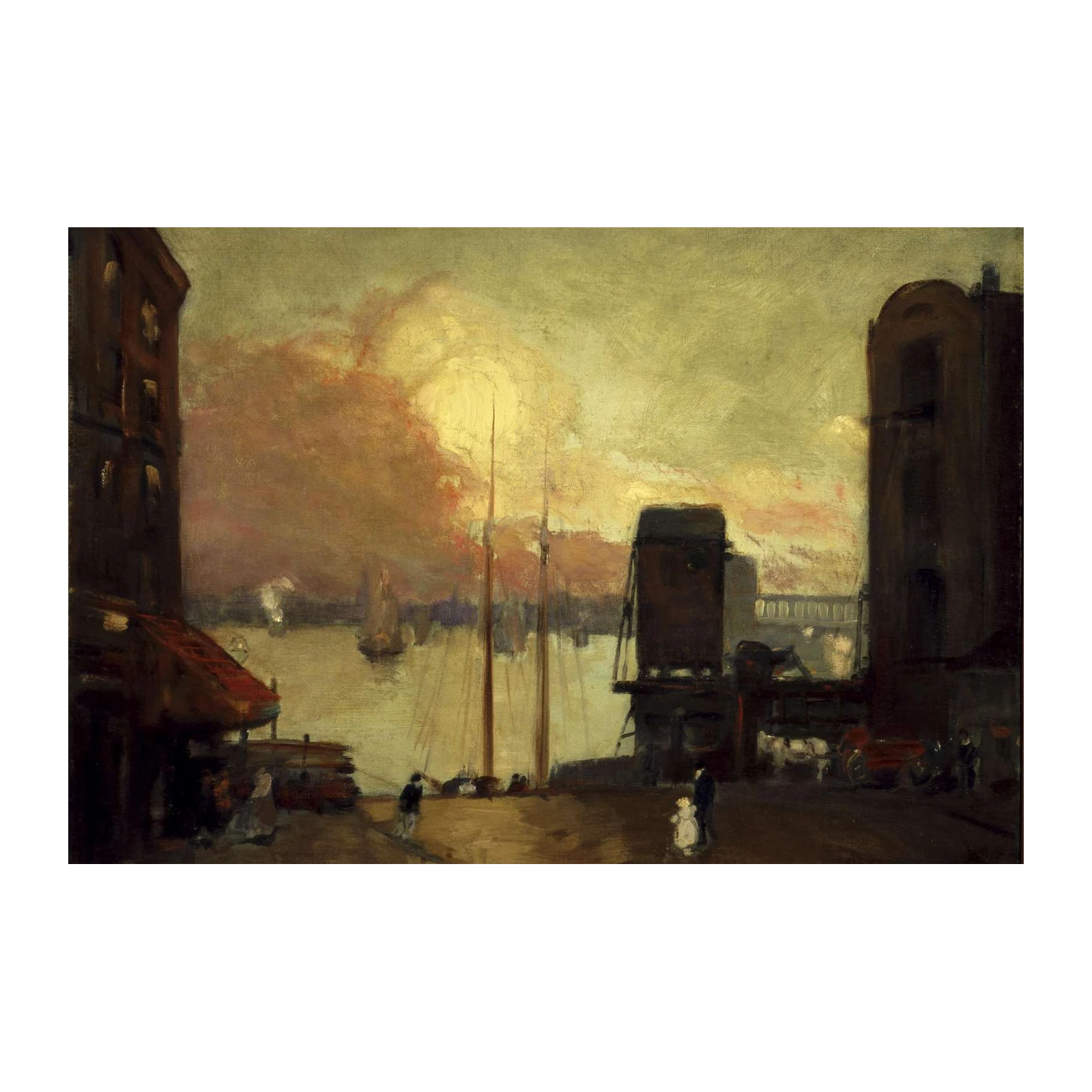 Harbor Dusk Impressionist Seascape Wall Art