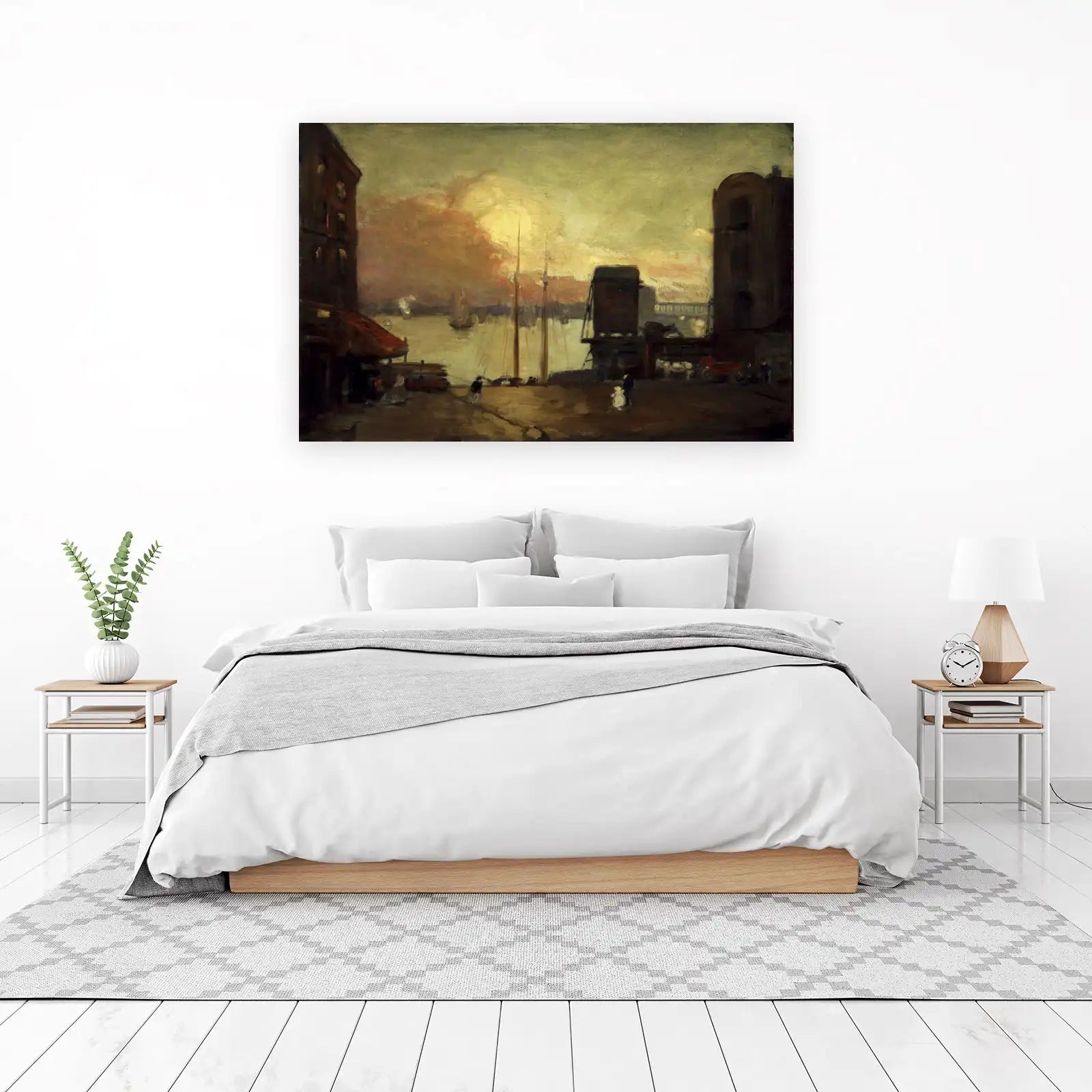 Harbor Dusk Impressionist Seascape Wall Art