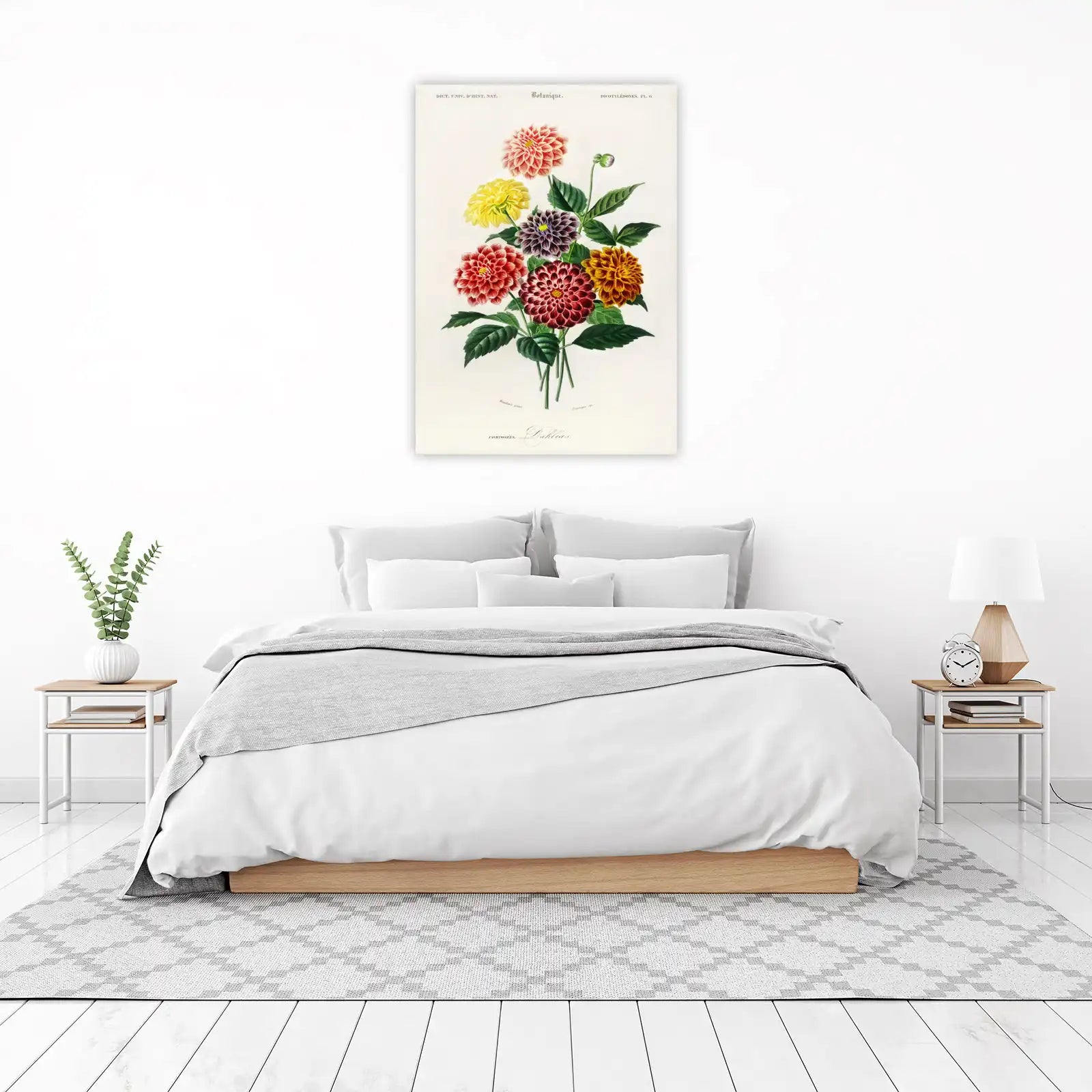 Vintage Botanical Dahlia Flower Print