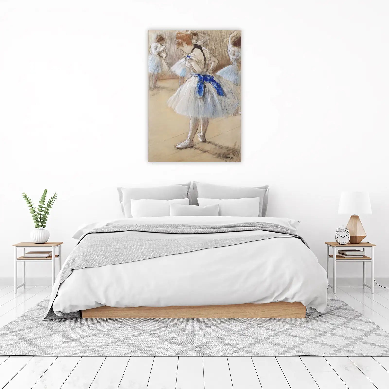 Elegant Dancers Blue Bow Ballerina Wall Art