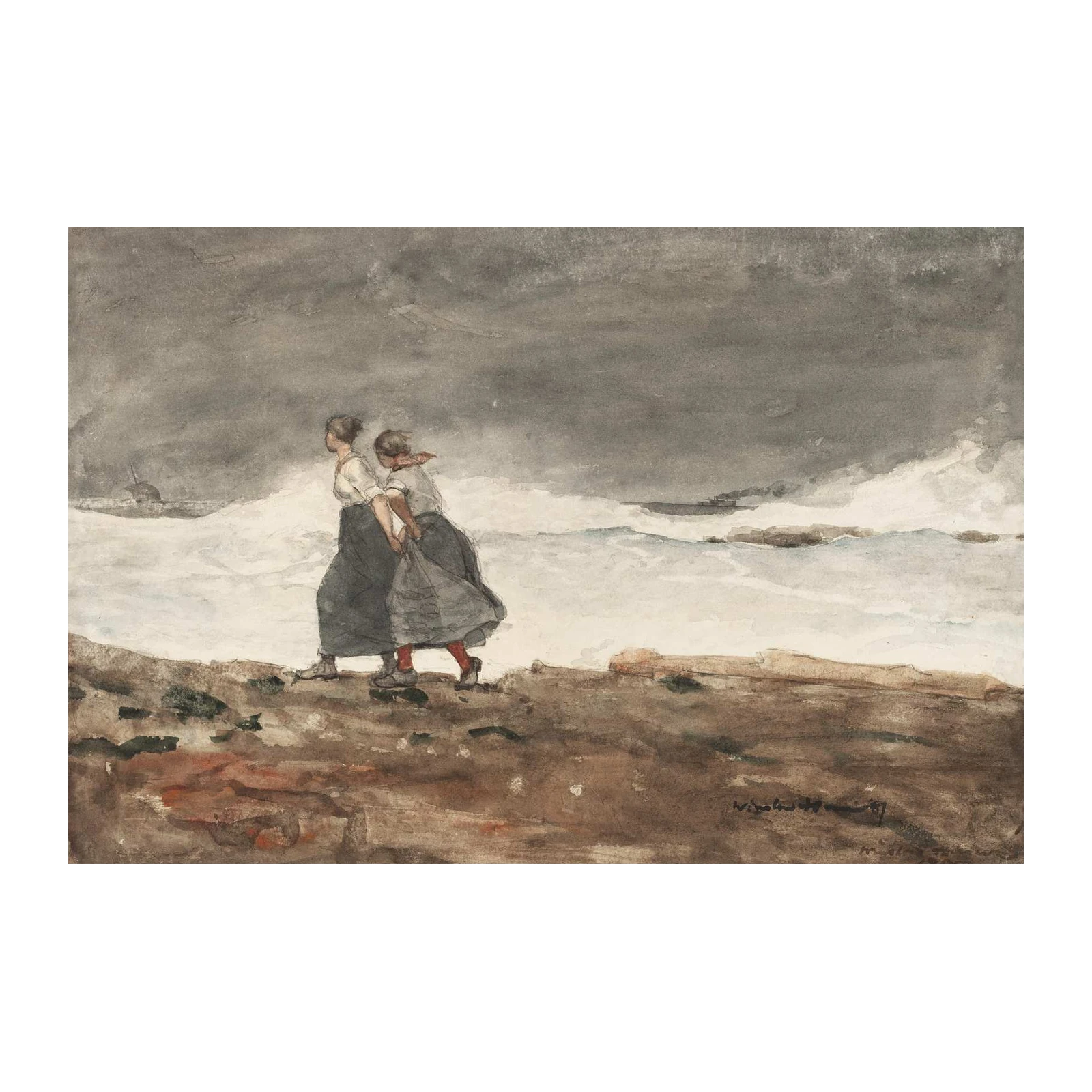 Seaside Voyage: Two Women Wall Art