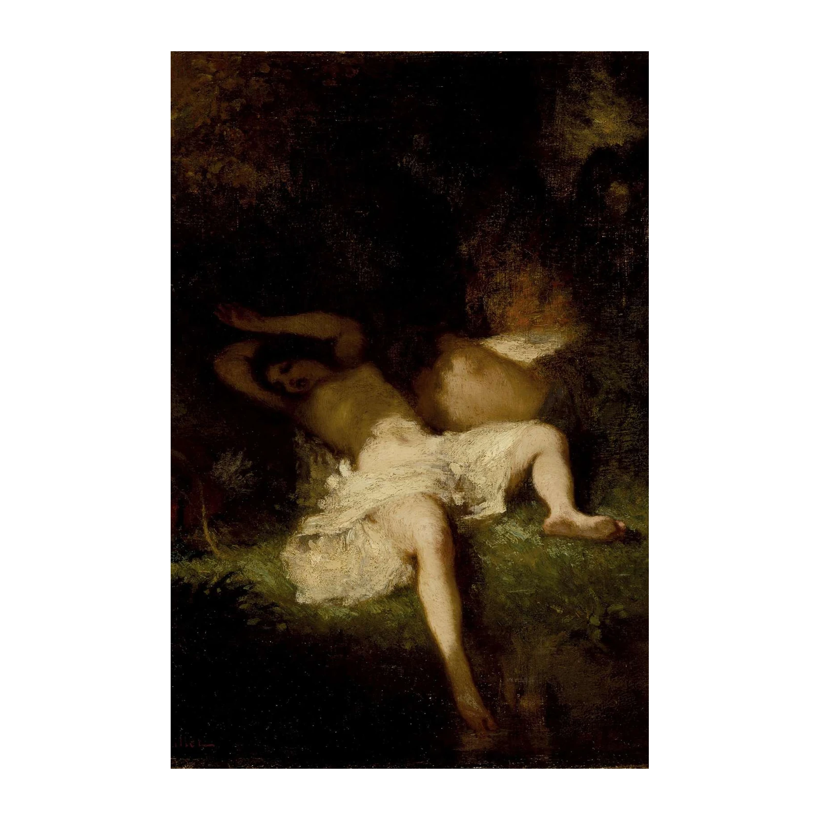 Enigmatic Nymph Reclining Wall Art