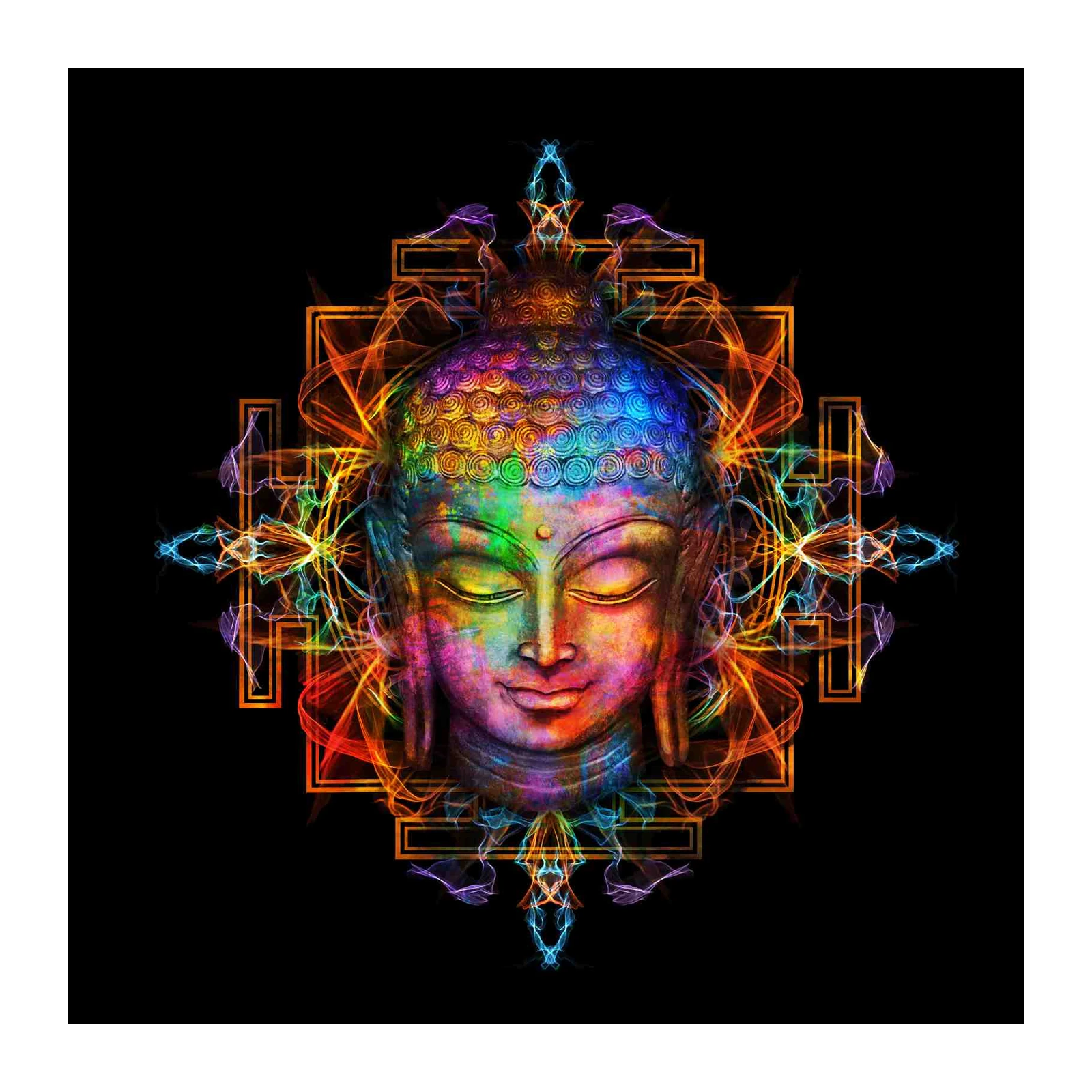 Vibrant Buddha Energy Mandala Wall Art