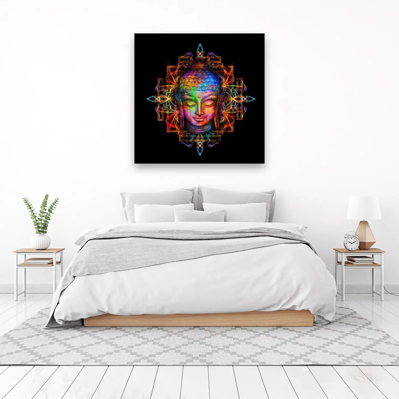 Vibrant Buddha Energy Mandala Wall Art