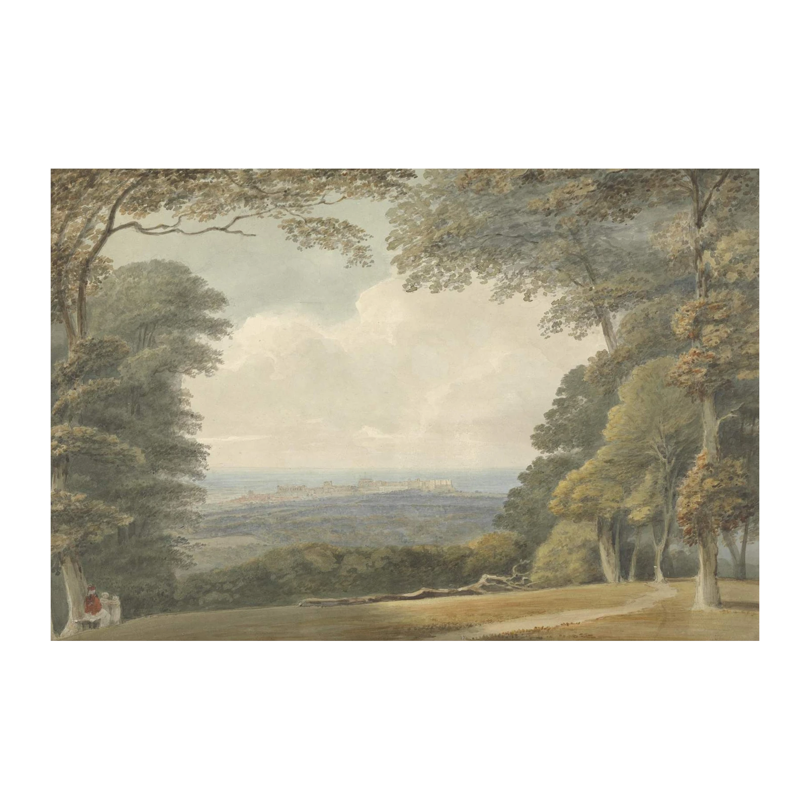 Serene Landscape with Castle Wall Art