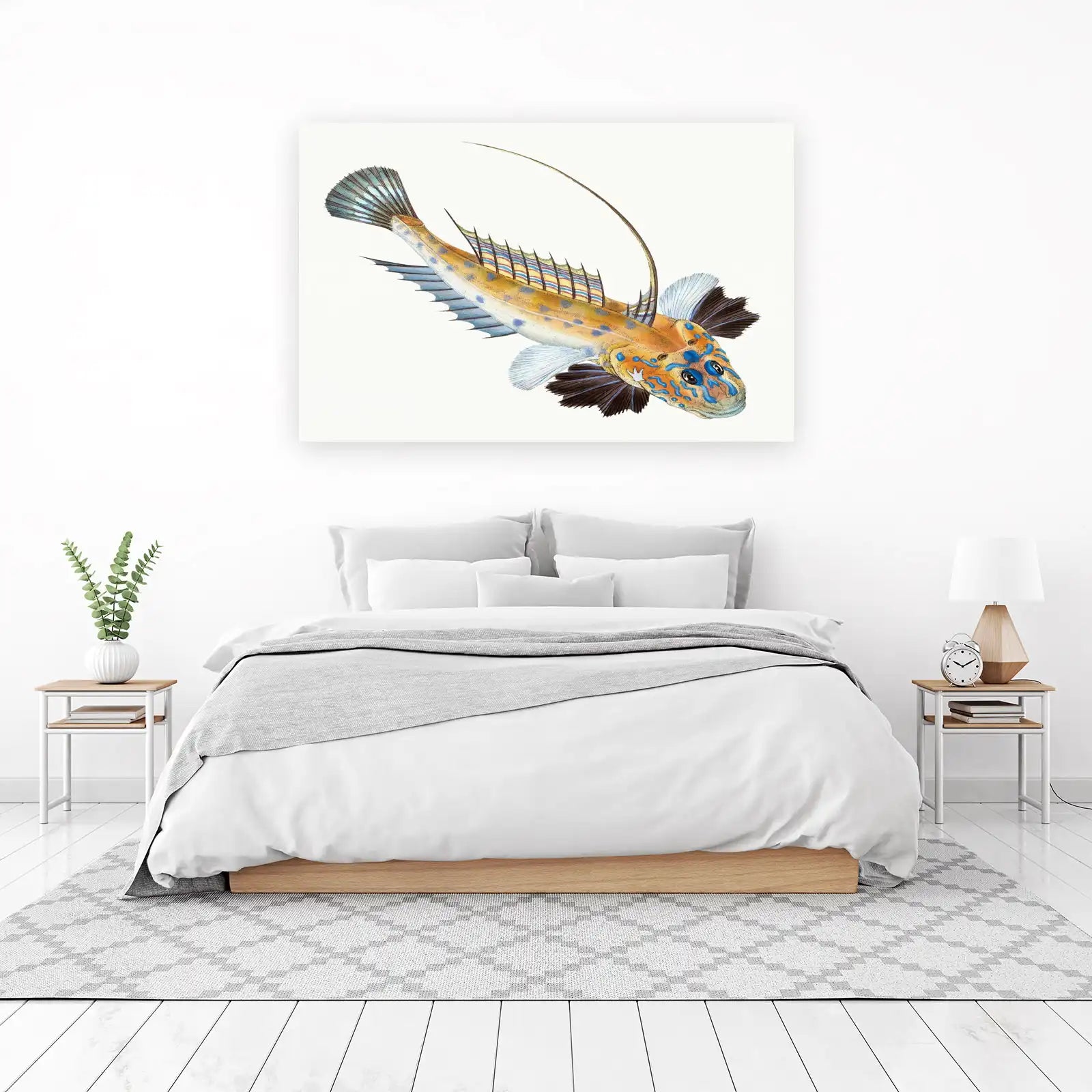 Vibrant Mandarinfish Vintage Art Wall Art