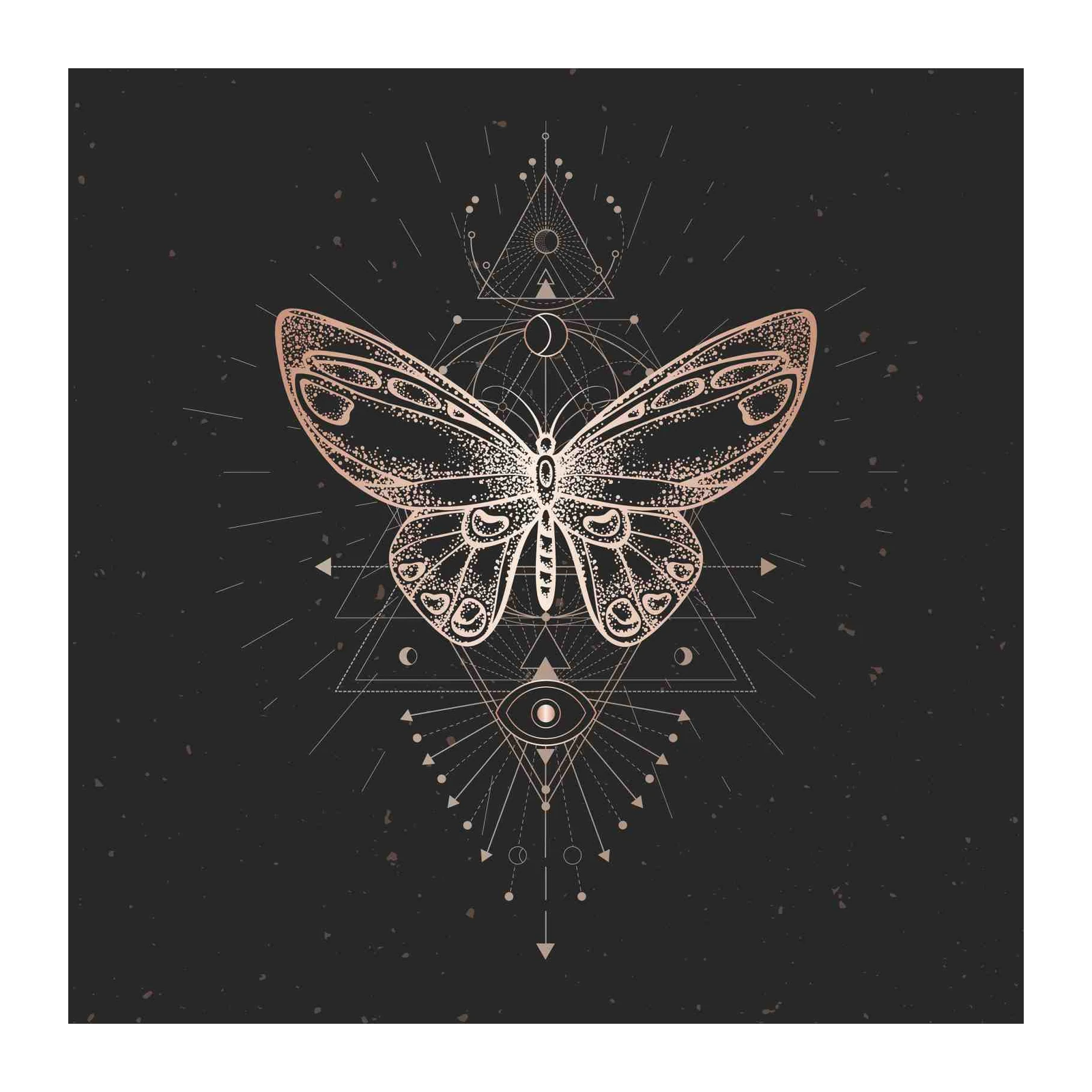 Mystic Butterfly Geometric Sacred Geometry Wall Art
